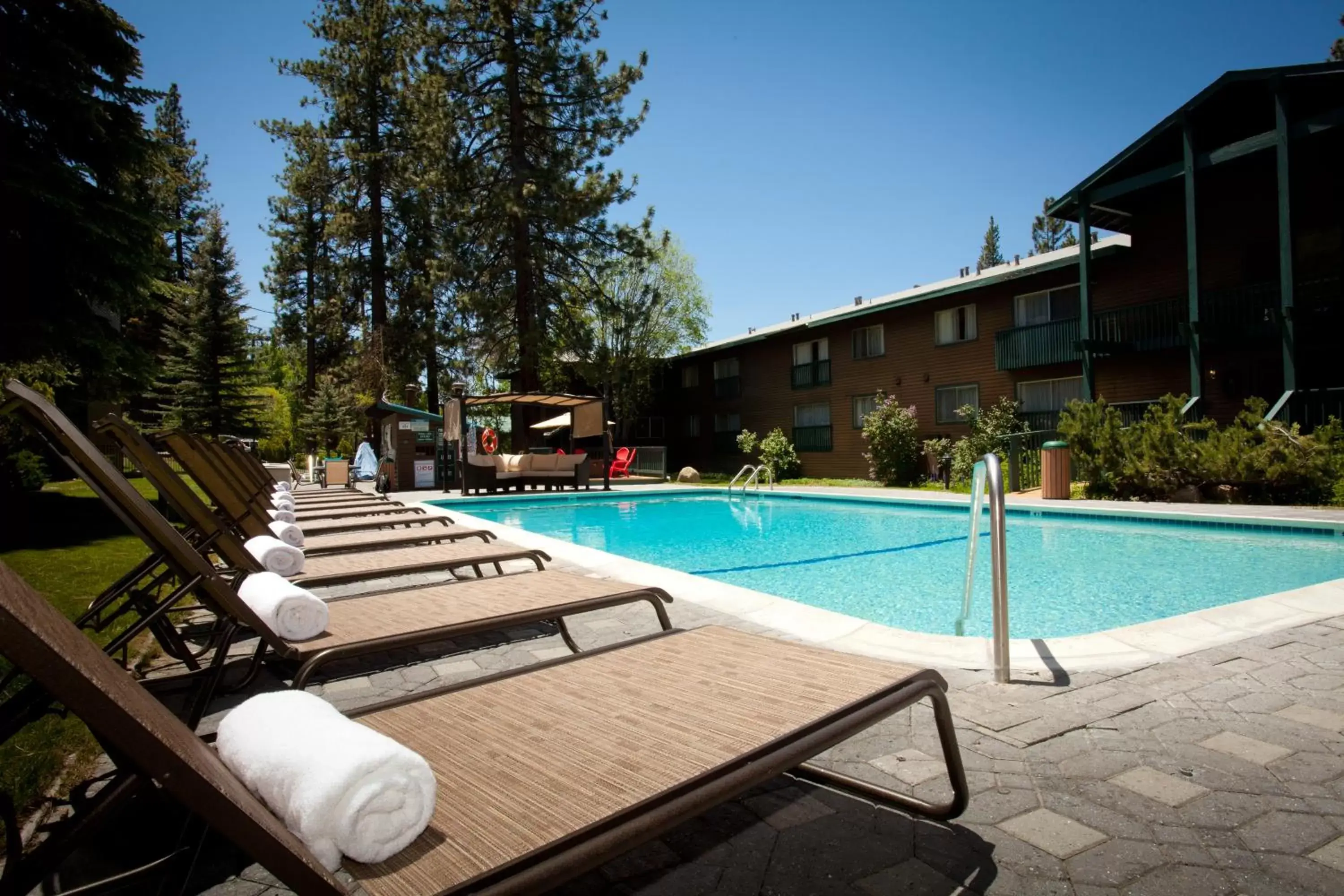 Pool view in Forest Suites Resort at the Heavenly Village Pool view in Forest Suites Resort at the Heavenly Village