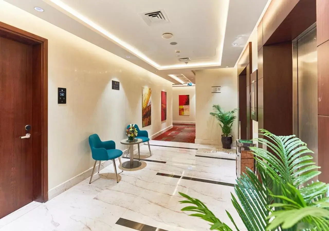 Patio, Lobby/Reception in Rose Plaza Hotel Al Barsha