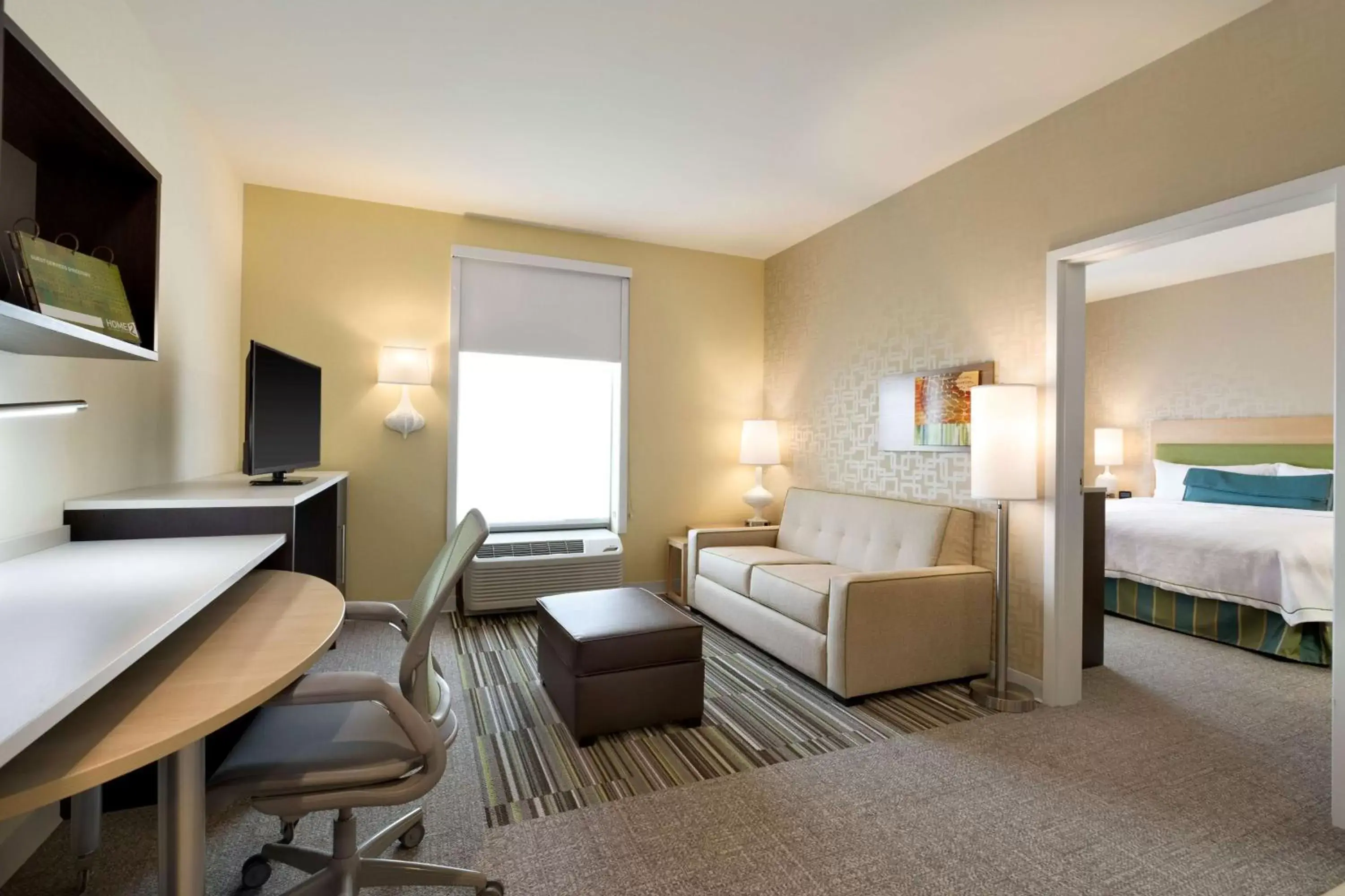 Bed in Home2 Suites by Hilton Cincinnati Liberty Township