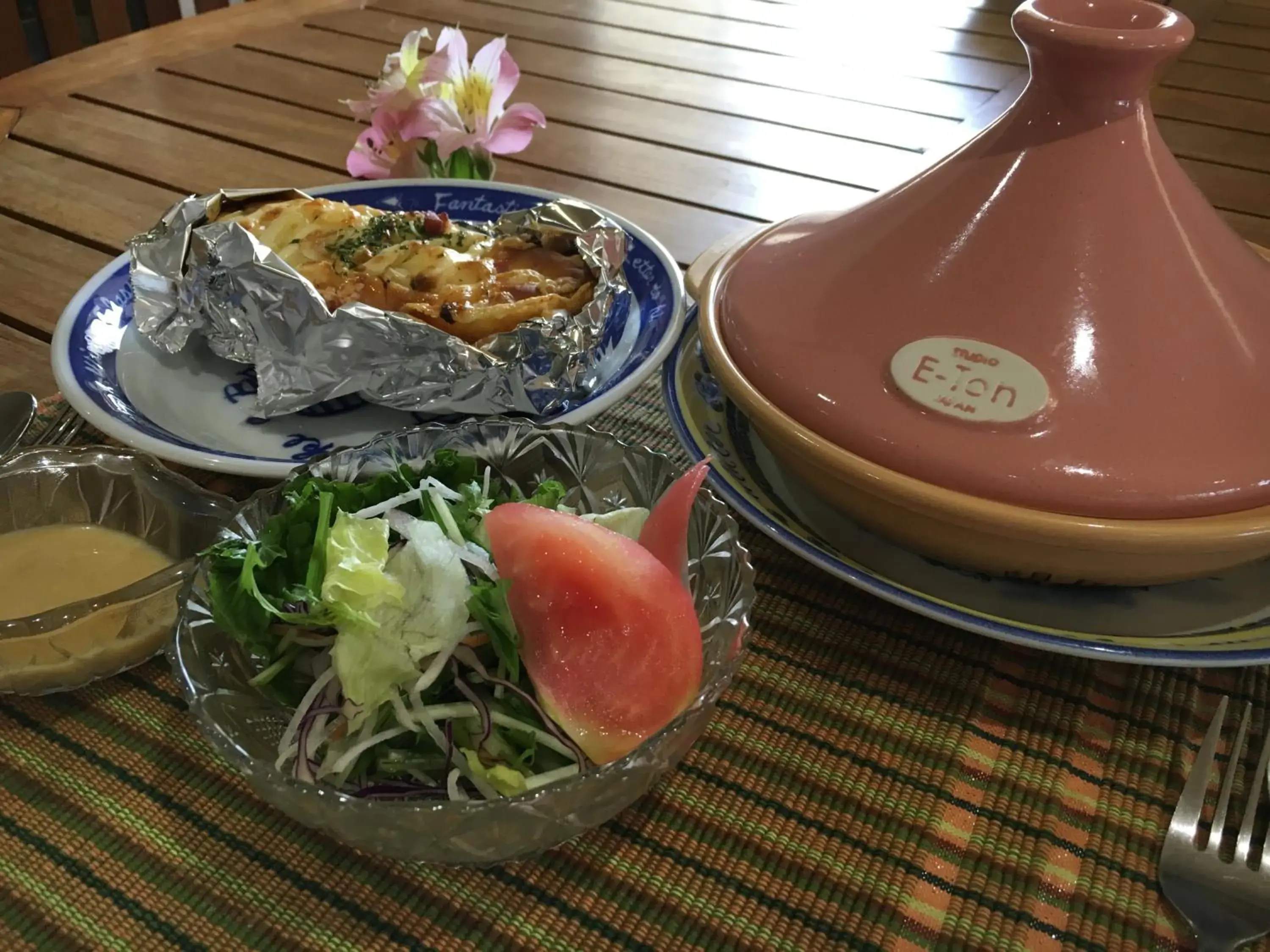 Asian breakfast in Pension Hoshi Ni Negaiwo