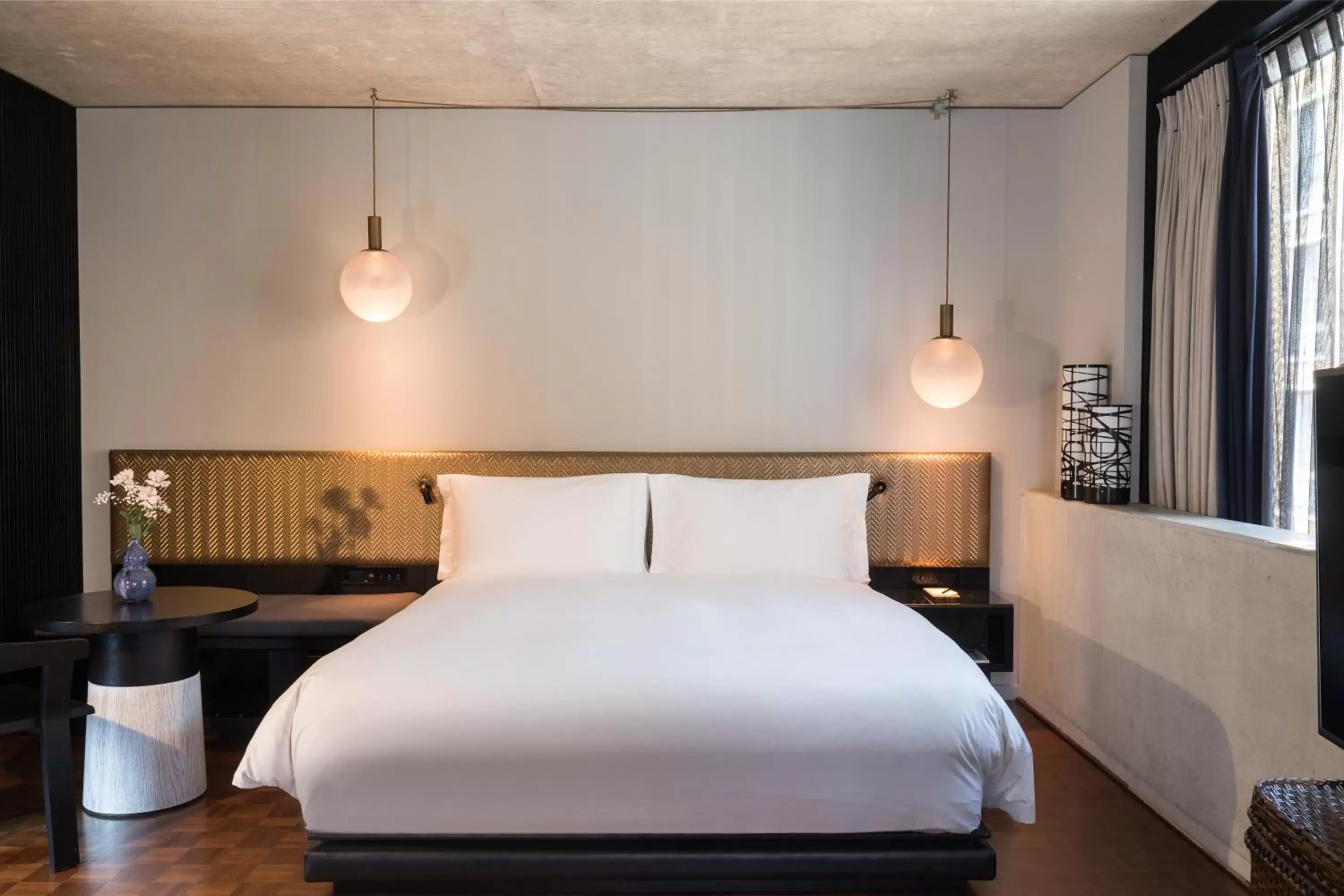 Bedroom, Bed in Nobu Hotel London Shoreditch