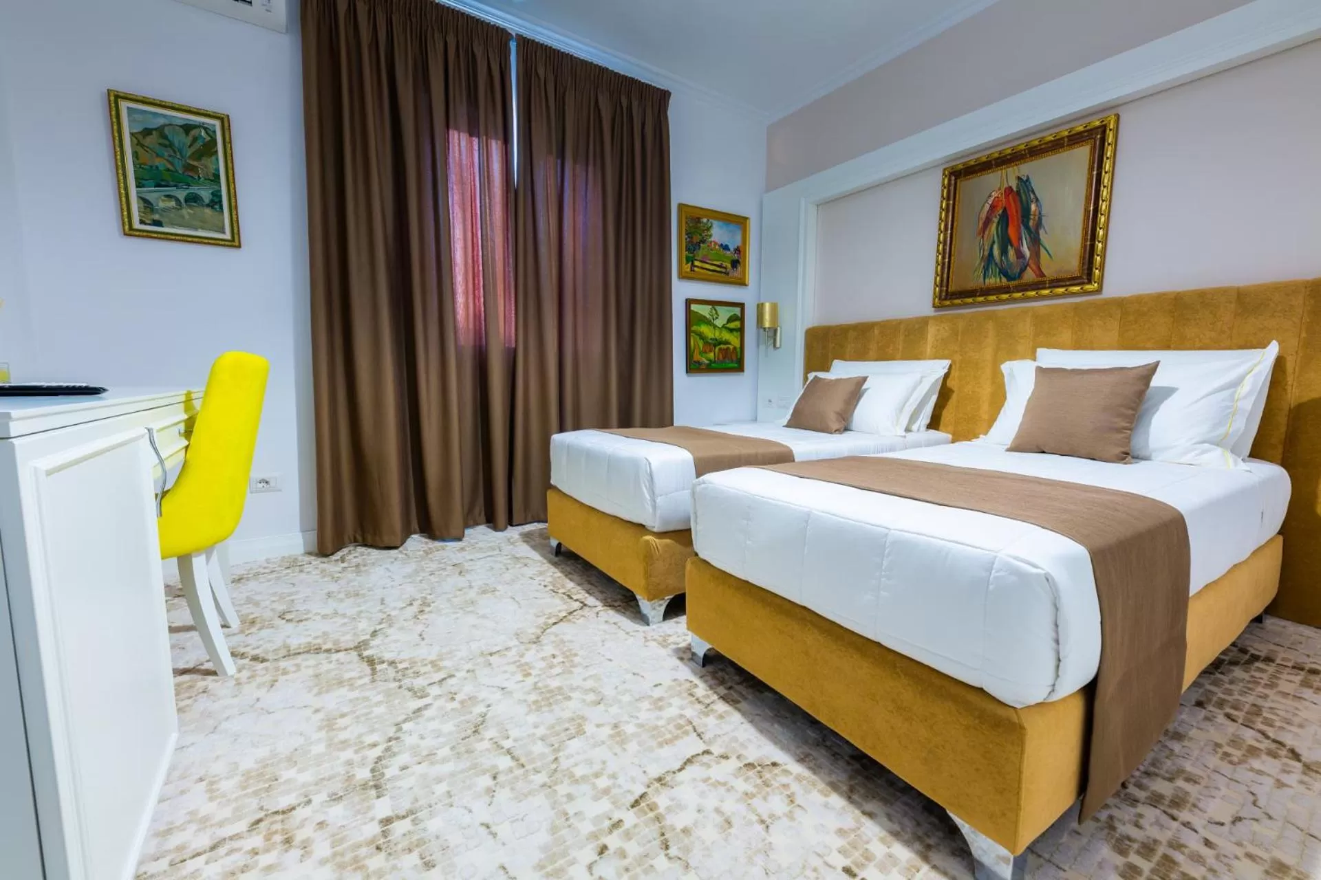 Bed in ART Hotel Tirana