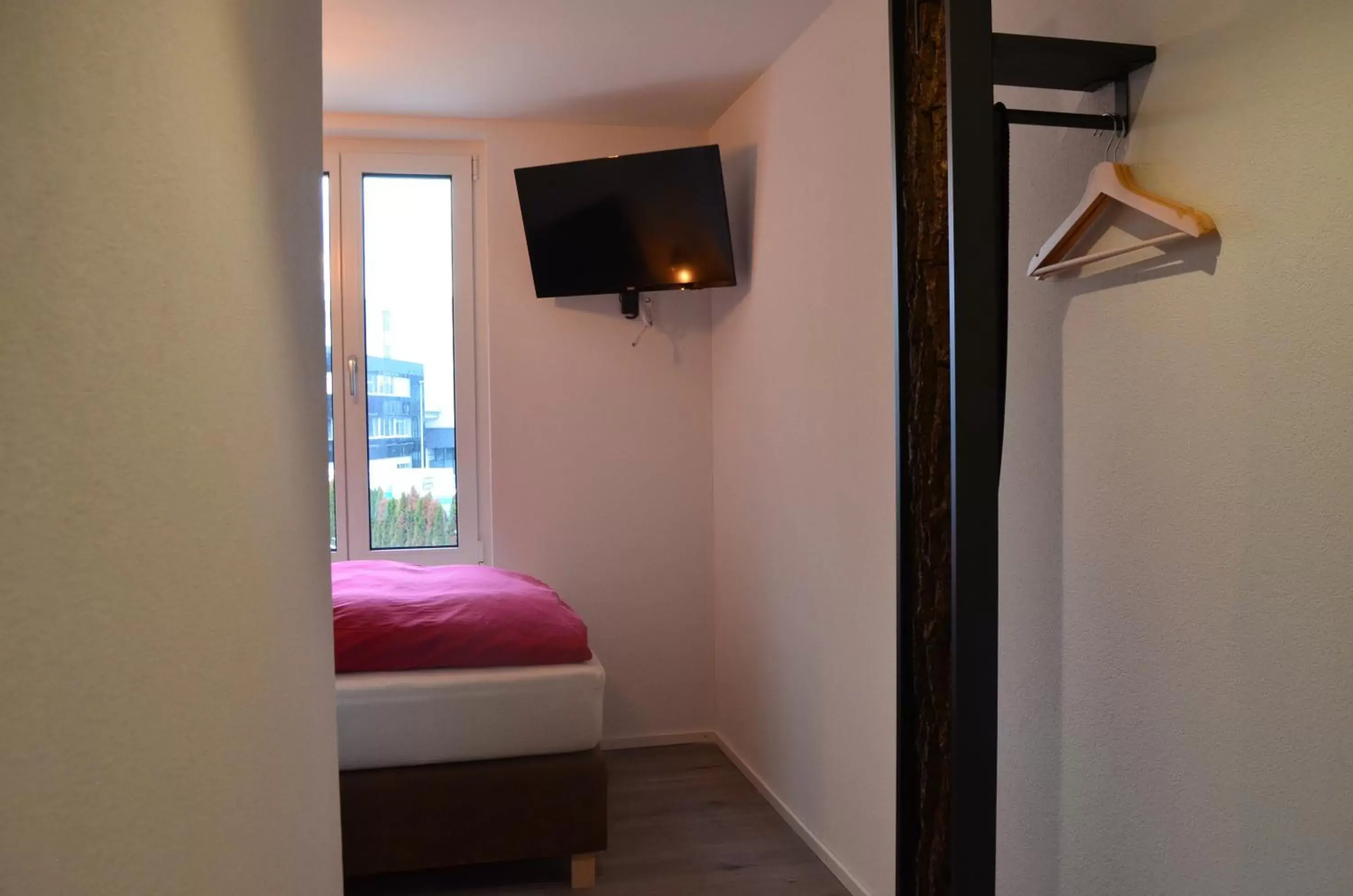 Bed, TV/Entertainment Center in Guesthouse Meitschi Thun - contactless self check-in