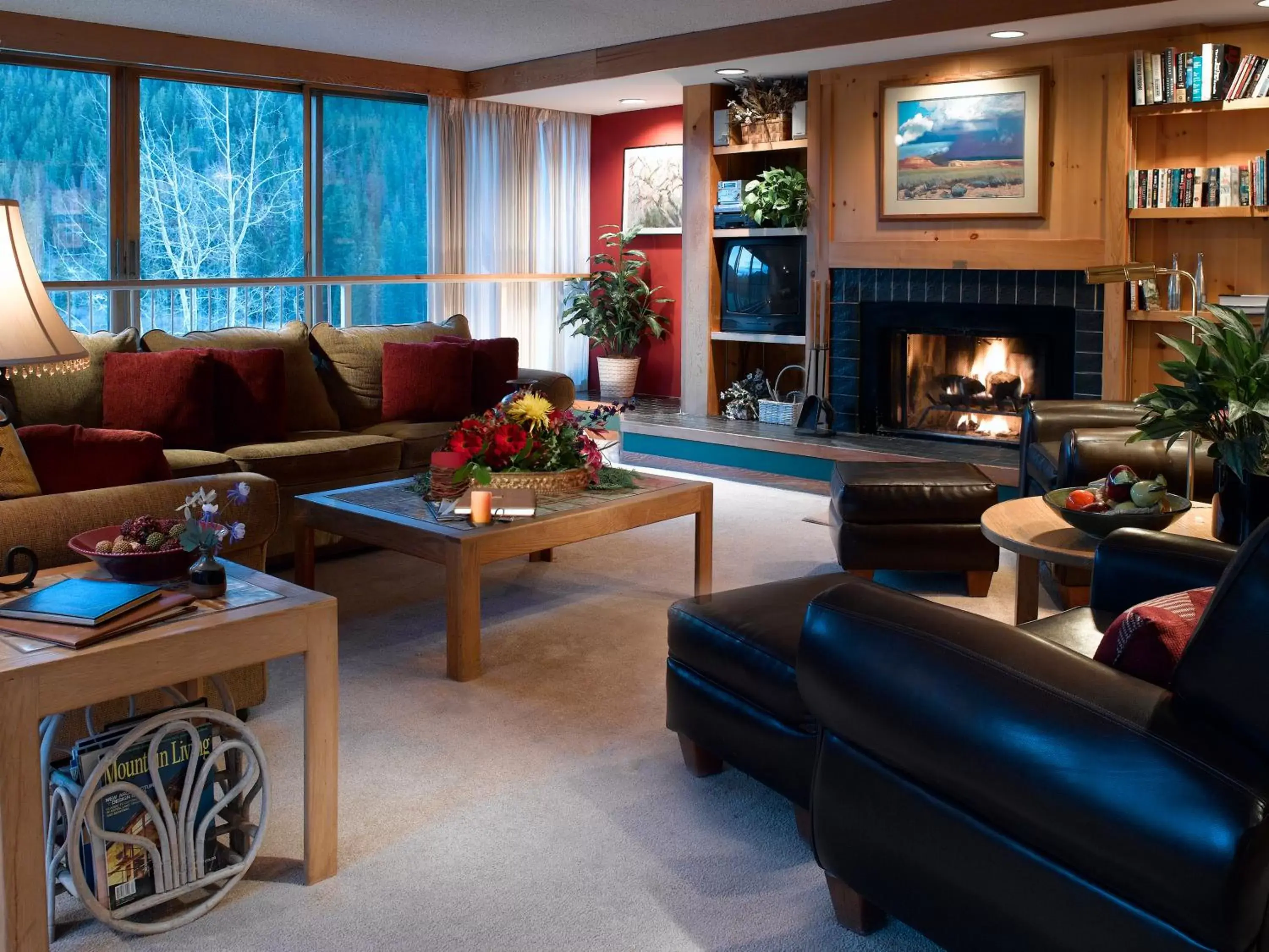 Living room in Lakeside Village by Keystone Resort