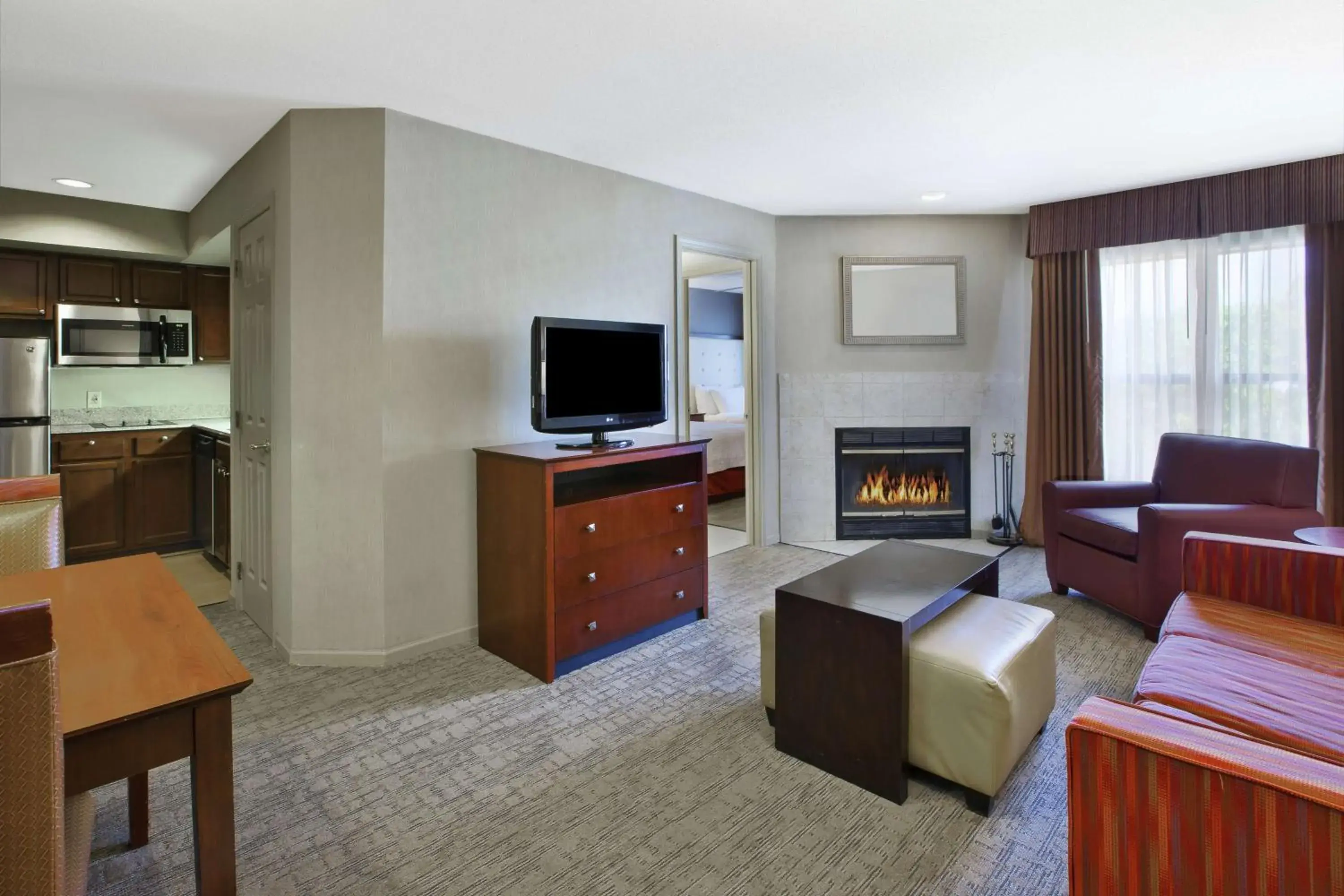 Bedroom, Seating Area in Homewood Suites Dayton-Fairborn