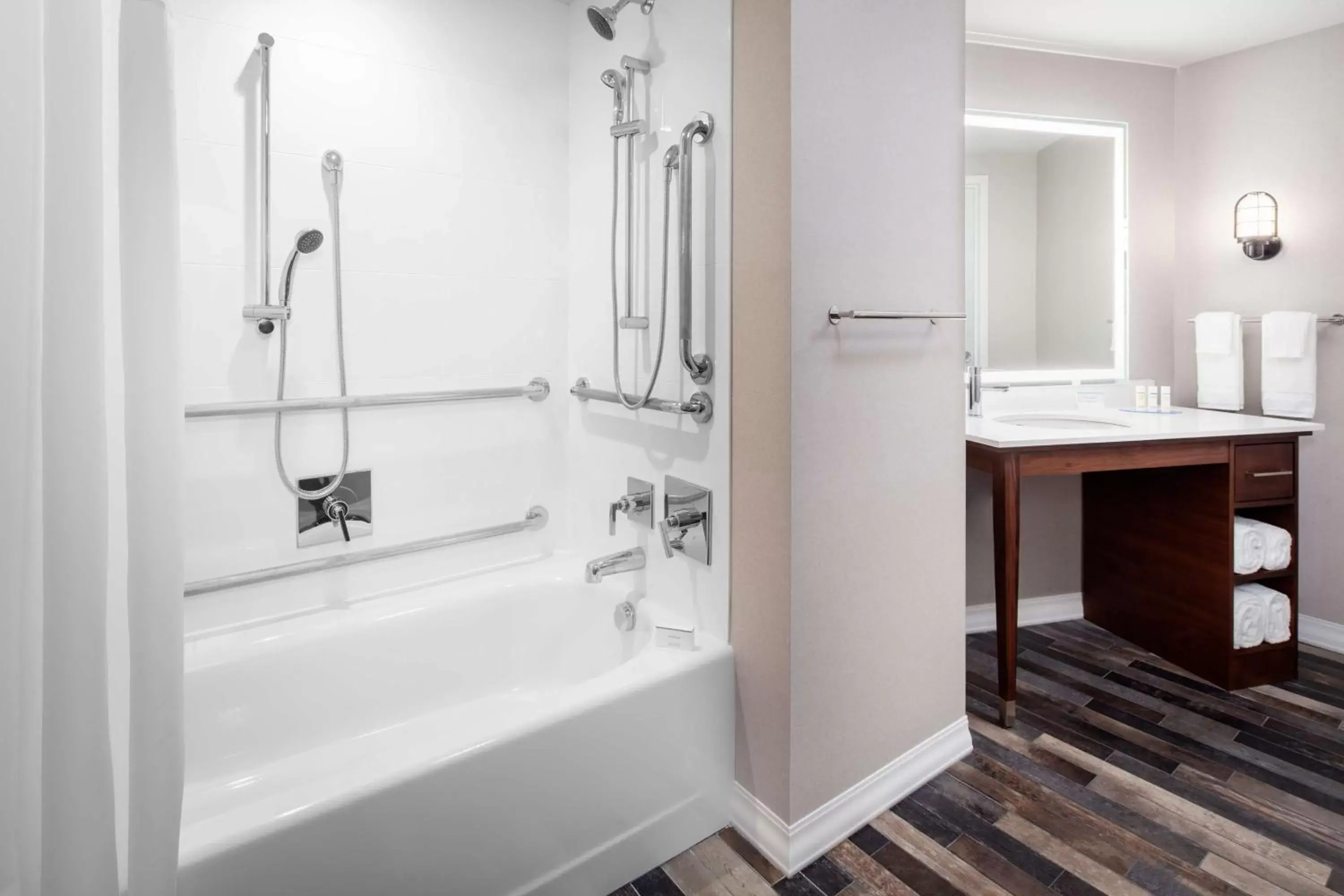 Shower, Bathroom in Homewood Suites by Hilton Boston Seaport District