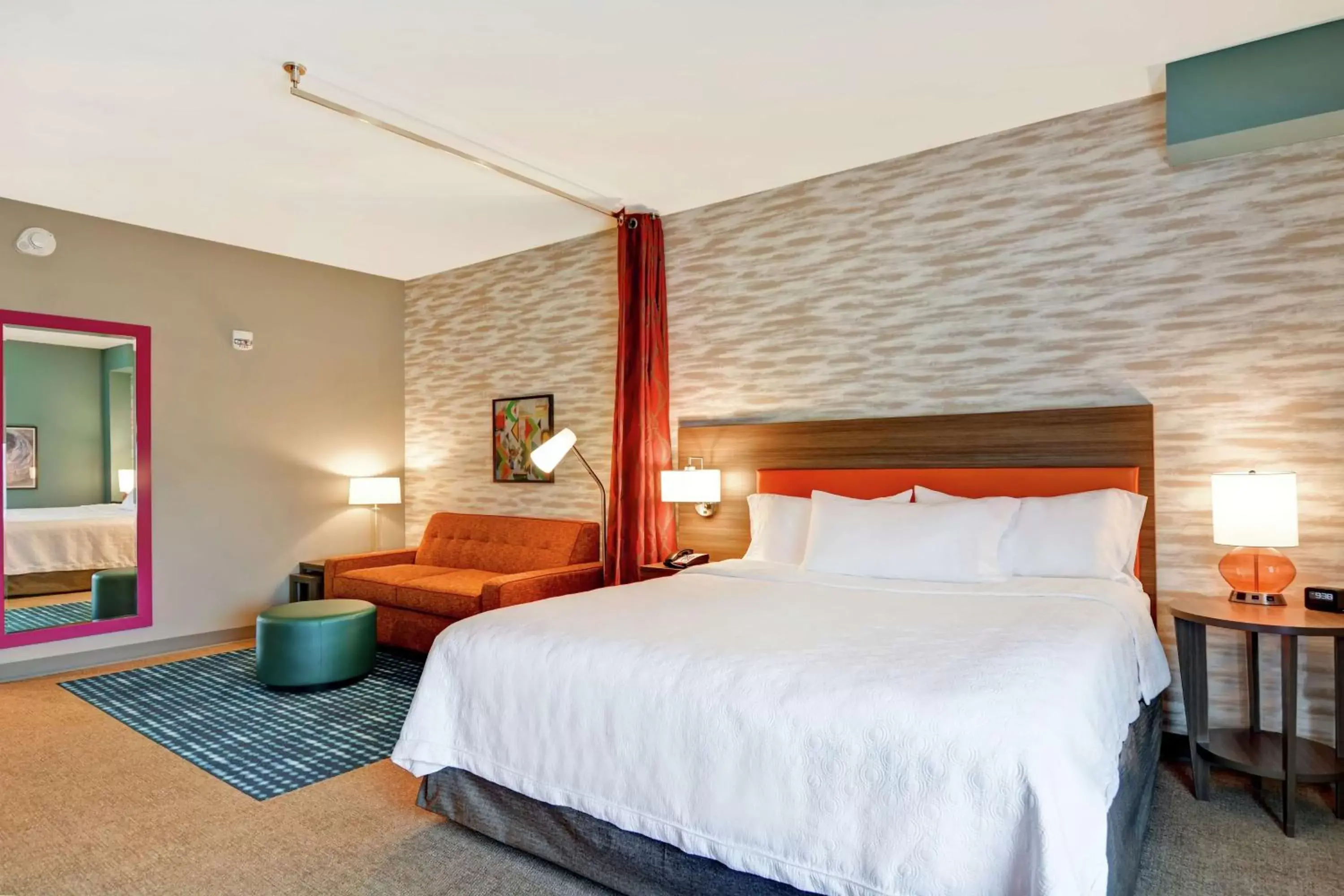 Living room, Bed in Home2 Suites By Hilton Charlotte Piper Glen Living room, Bed in Home2 Suites By Hilton Charlotte Piper Glen