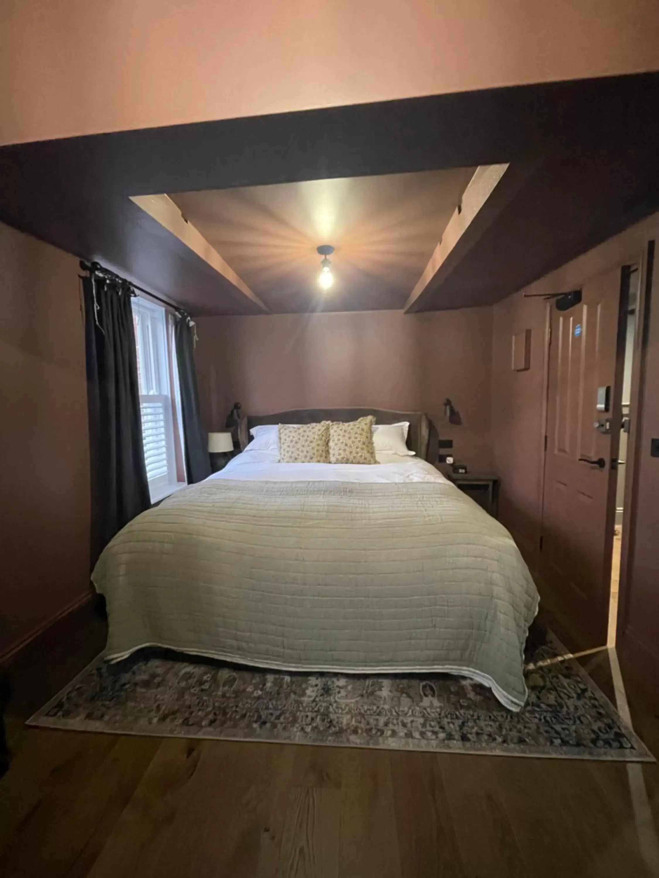 Bed in The Silk Rooms, at The Freemasons Inn