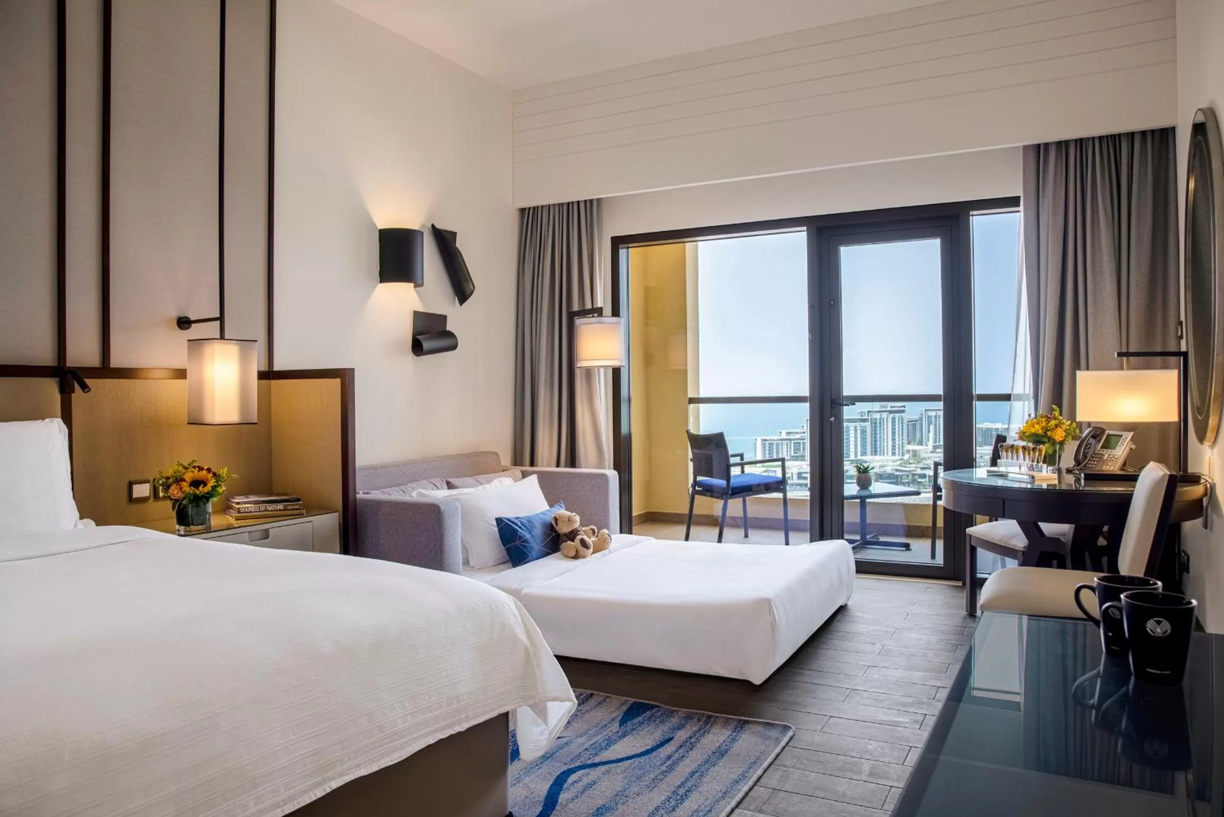 Newly Renovated - Sea Front View Family Room with Balcony - King Bed in Amwaj Rotana, Jumeirah Beach - Dubai
