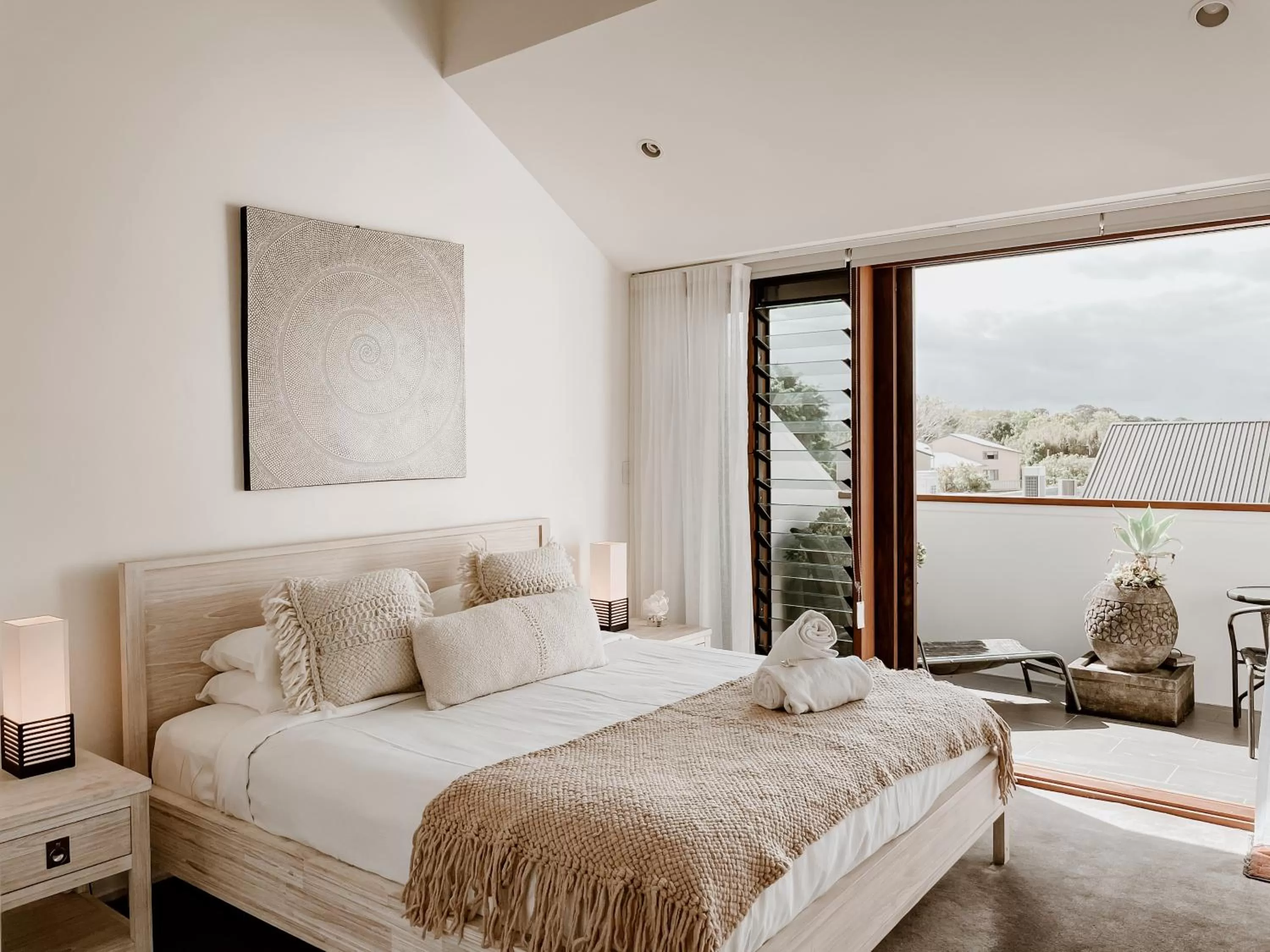 Bed in Byron Butter Factory Apartments