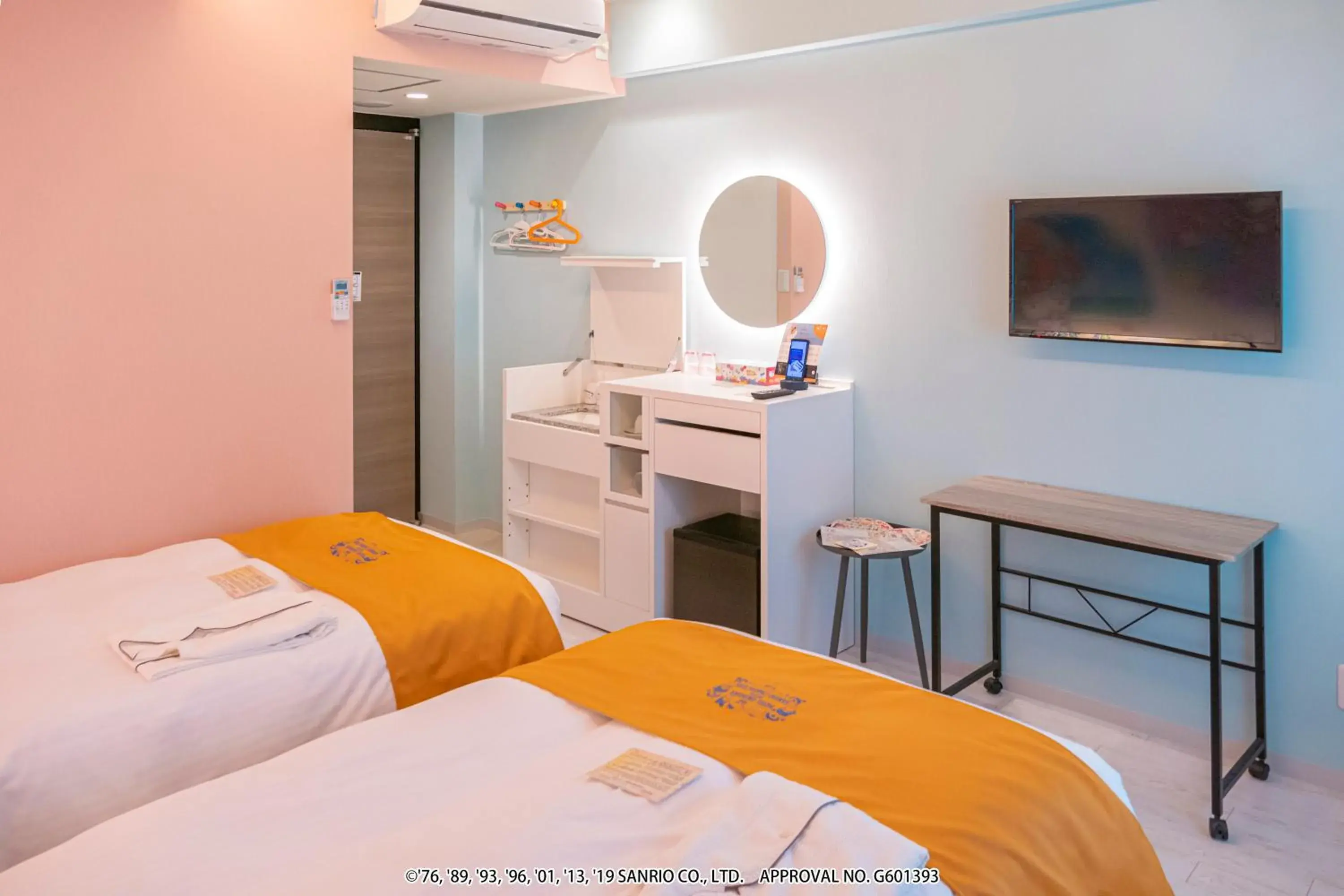 Photo of the whole room, Bed in Hotel Okinawa With Sanrio Characters