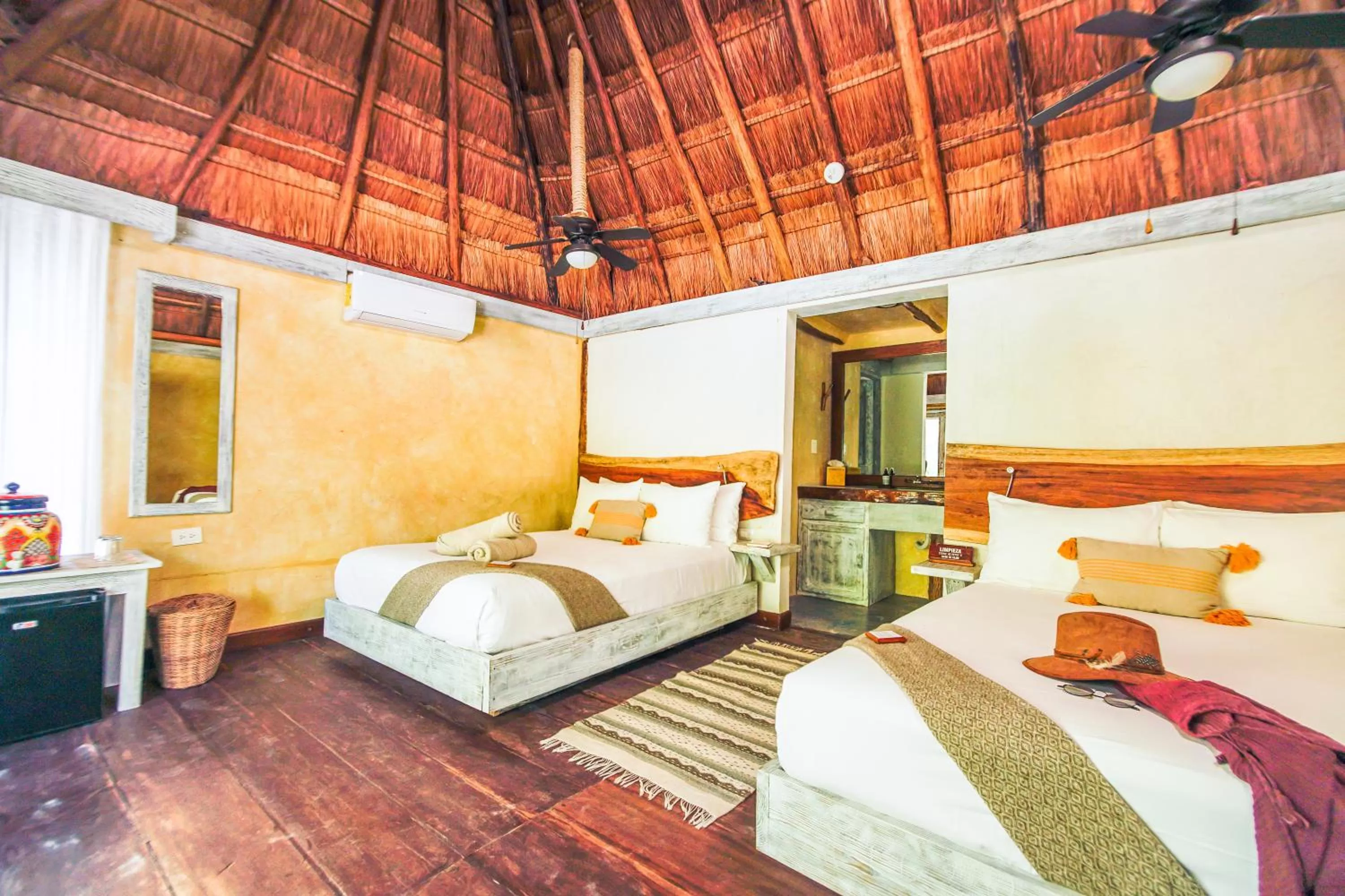 Bedroom, Bed in Villa Pescadores Tulum-Beachfront hotel by Ahau Collection
