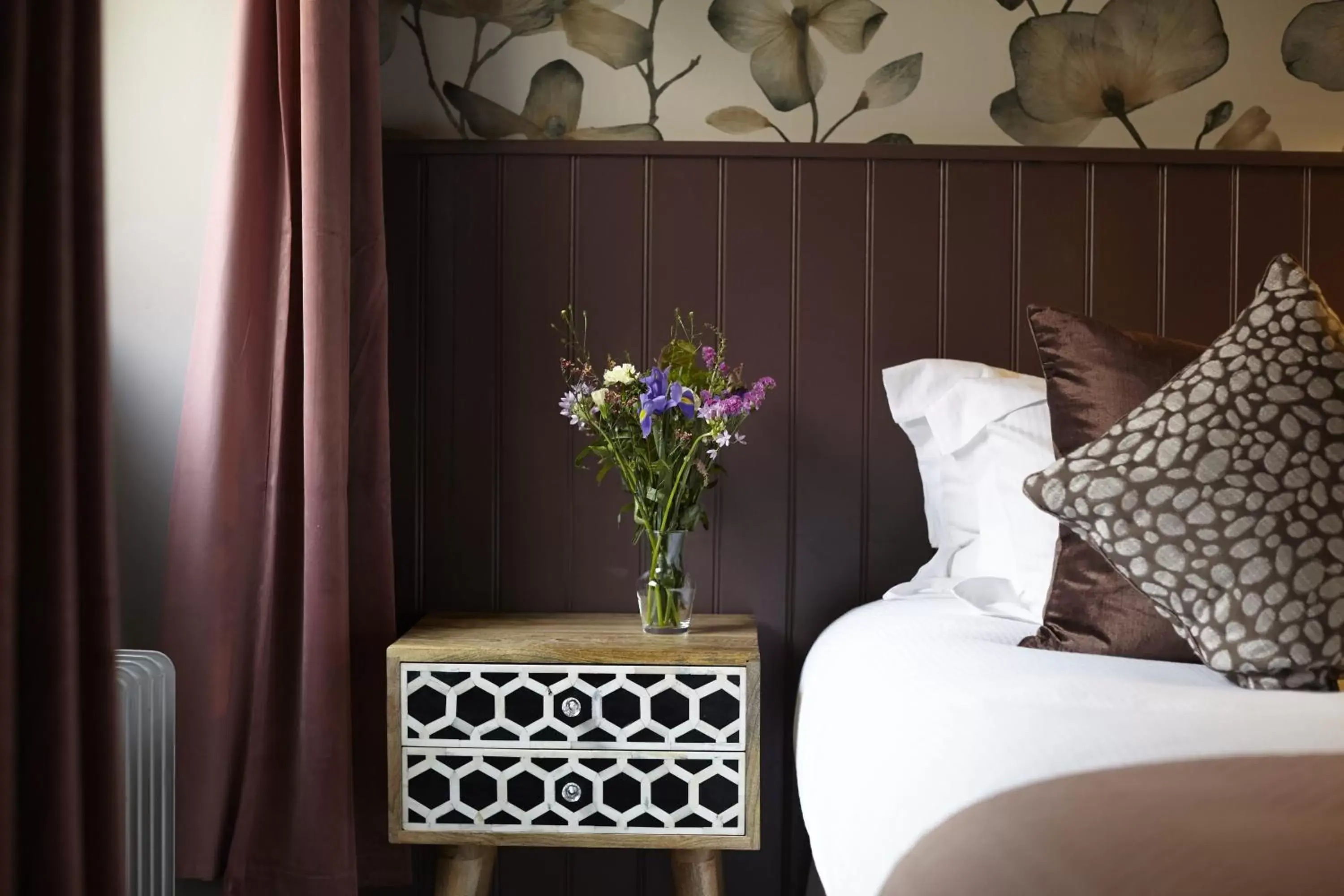 Decorative detail, Bed in The Archangel,Restaurant & Bar with Rooms