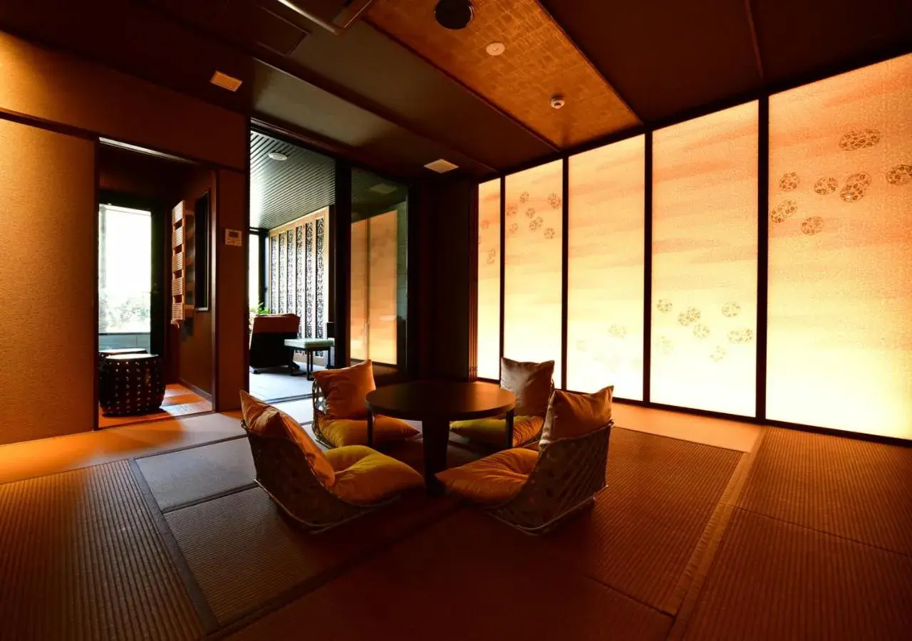 Photo of the whole room, Seating Area in Balinese onsen ryokan Hakone Airu