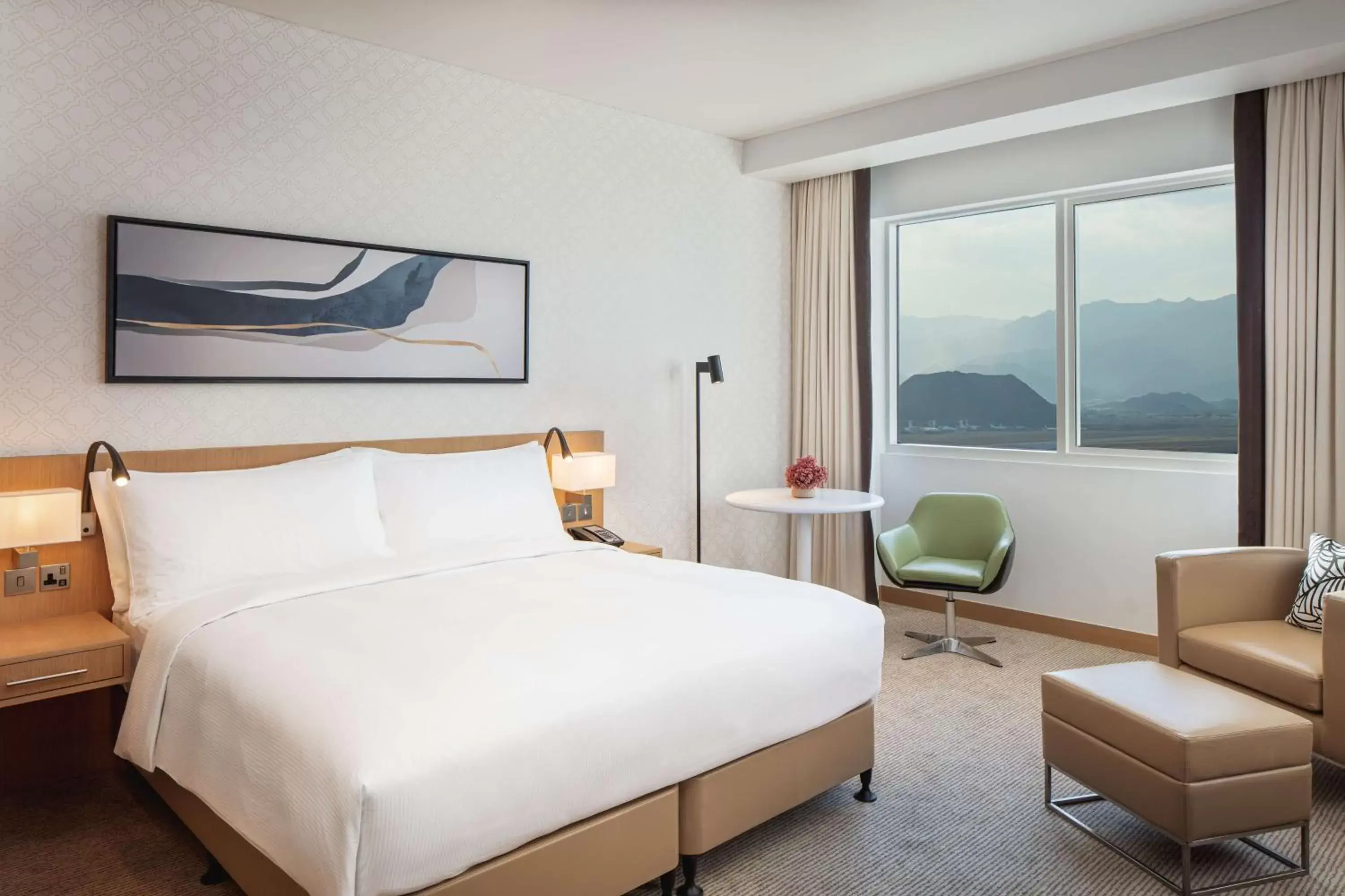 Bed, Mountain View in Doubletree By Hilton Fujairah City
