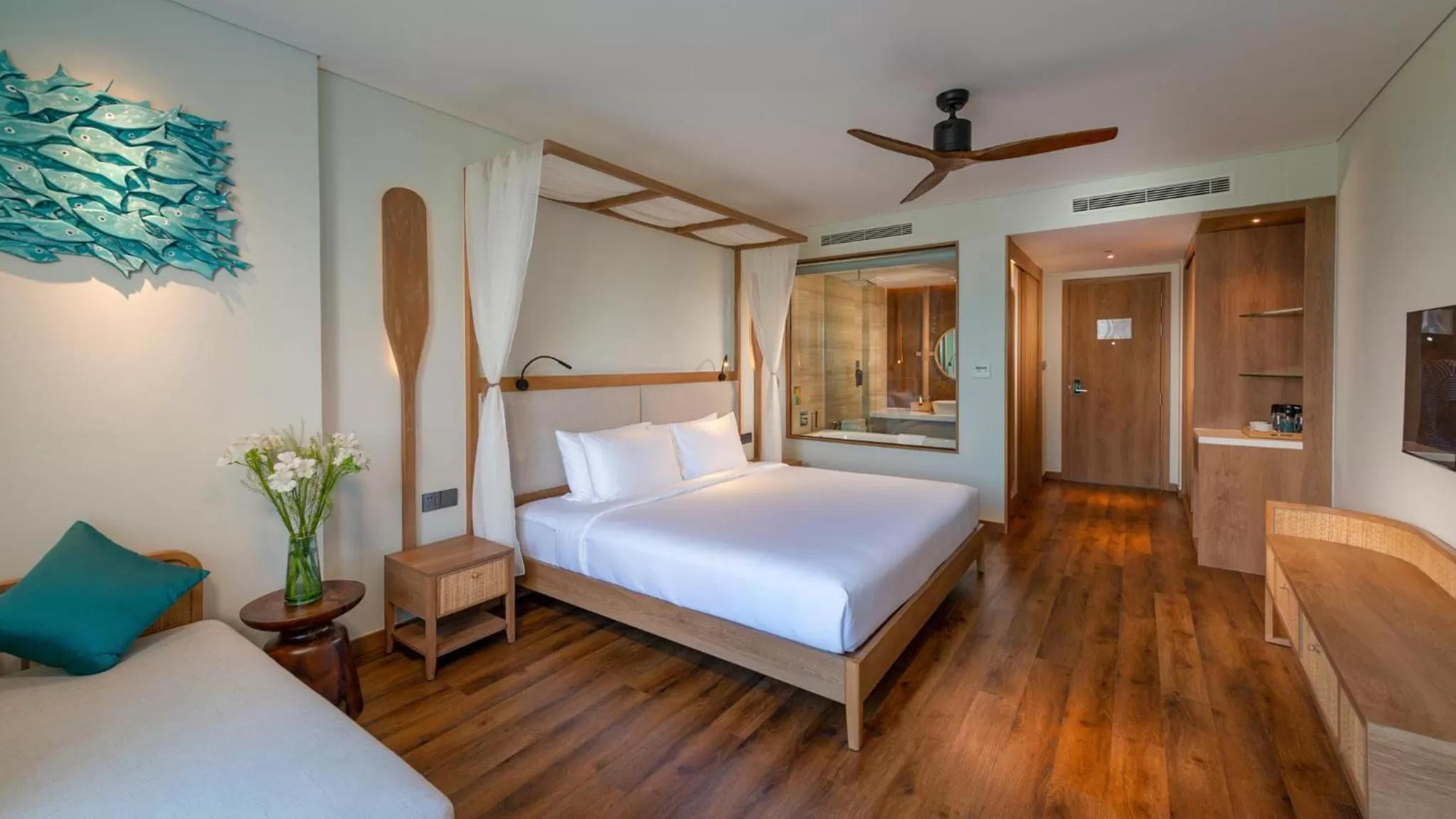 Bed in Bellerive Hoi An Resort and Spa