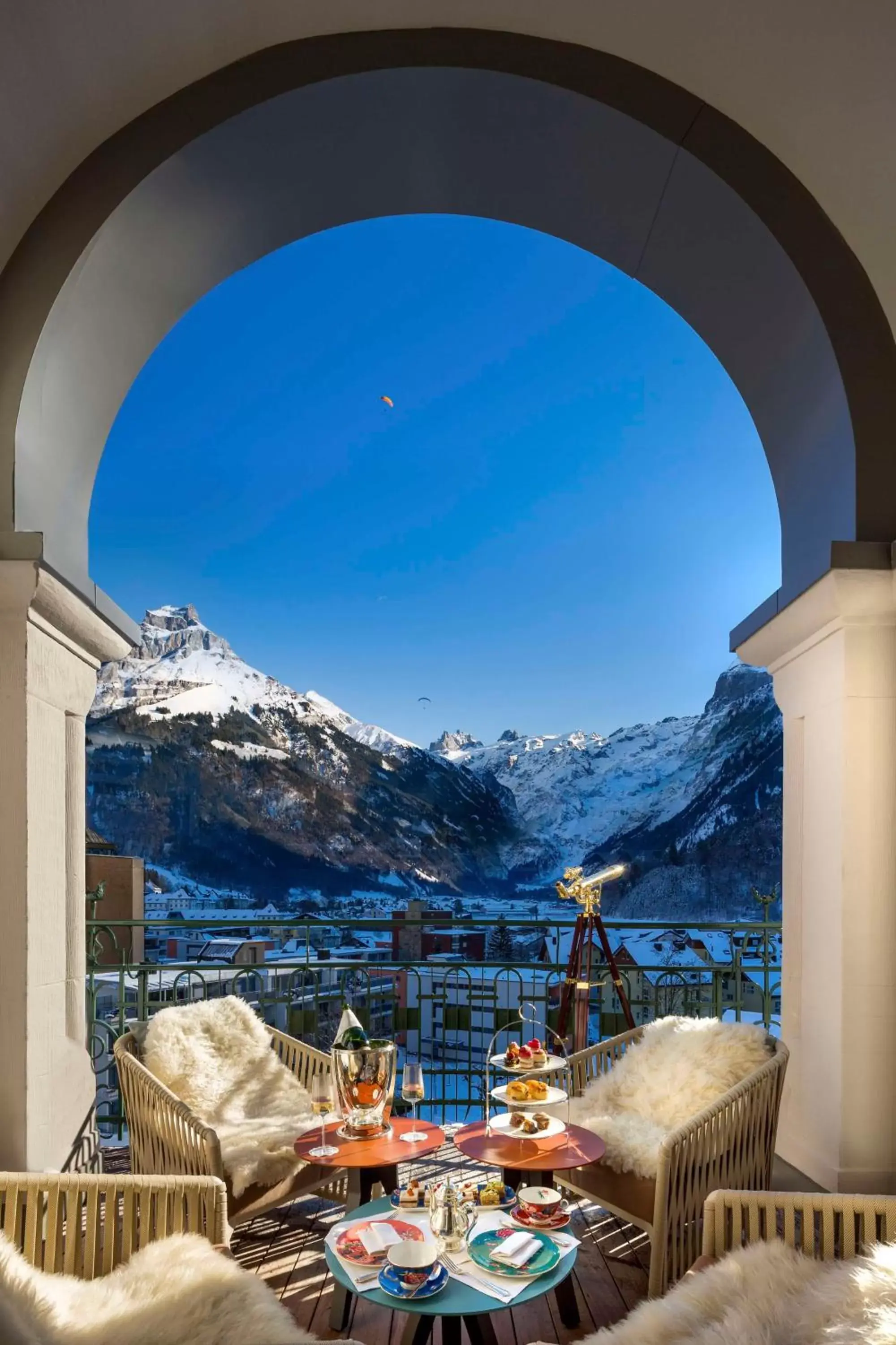 Bedroom, Mountain View in Kempinski Palace Engelberg