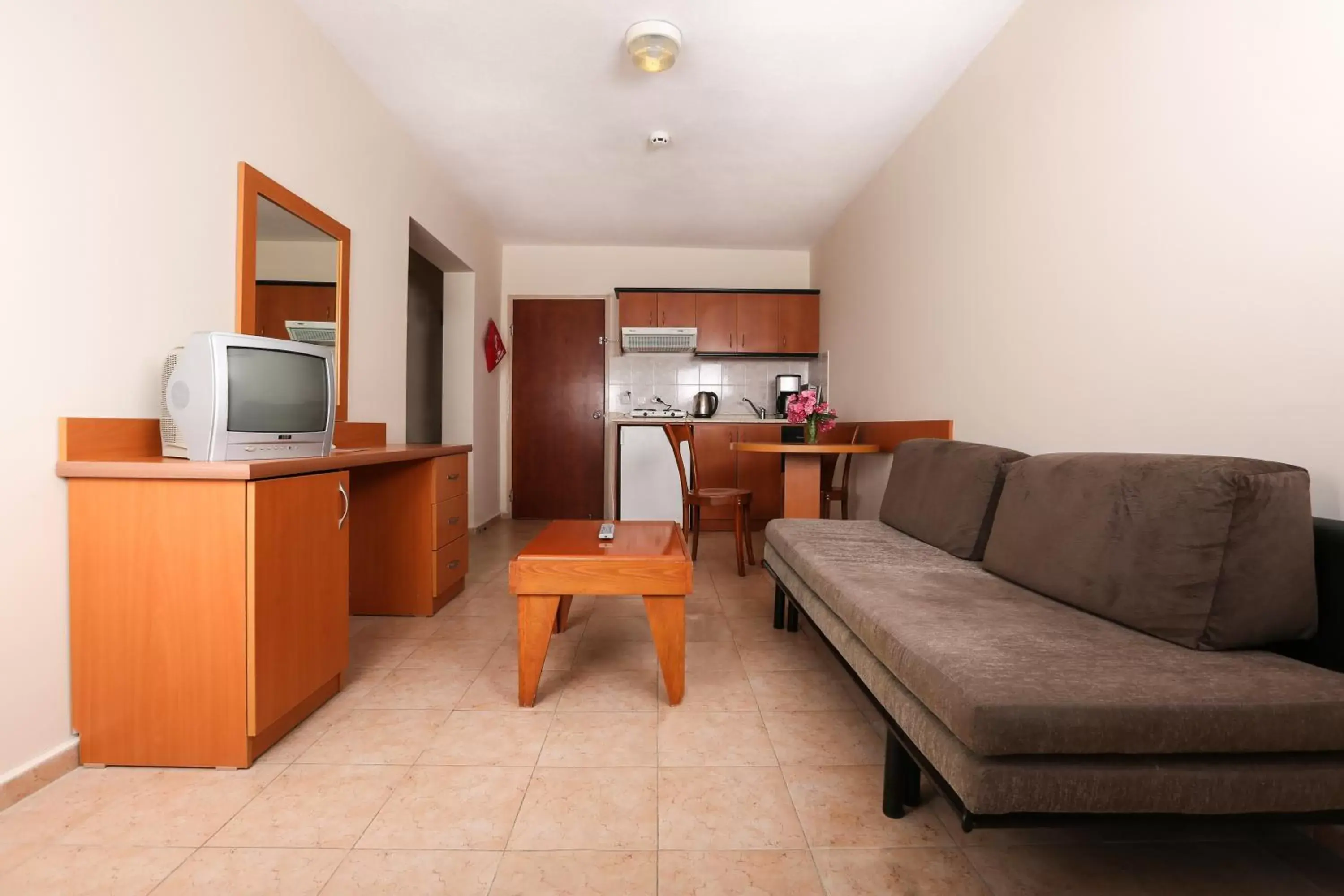 Kitchen or kitchenette, Seating Area in Tuntas Family Suites Kusadasi