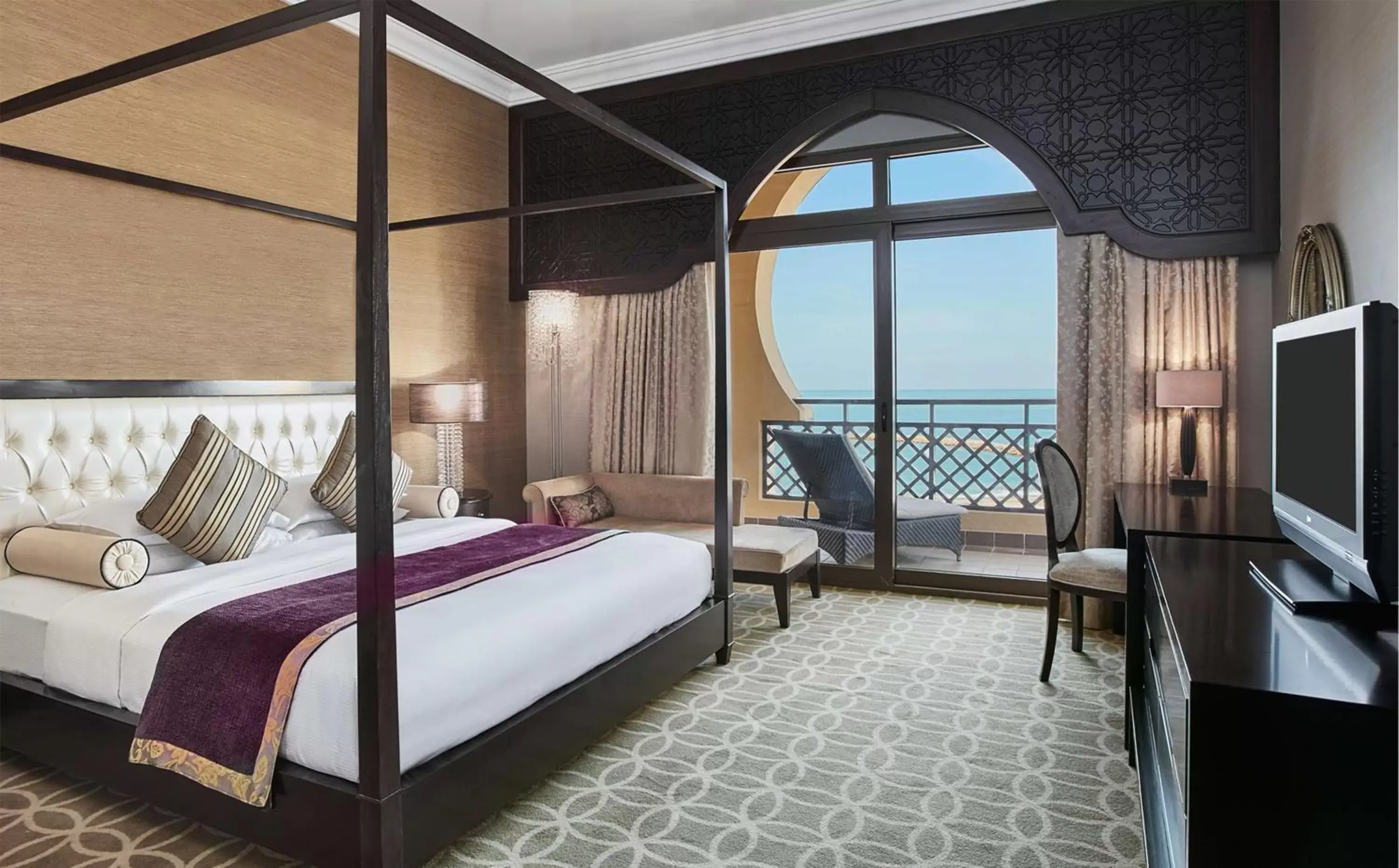Bed, Sea View in Hilton Ras Al Khaimah Beach Resort