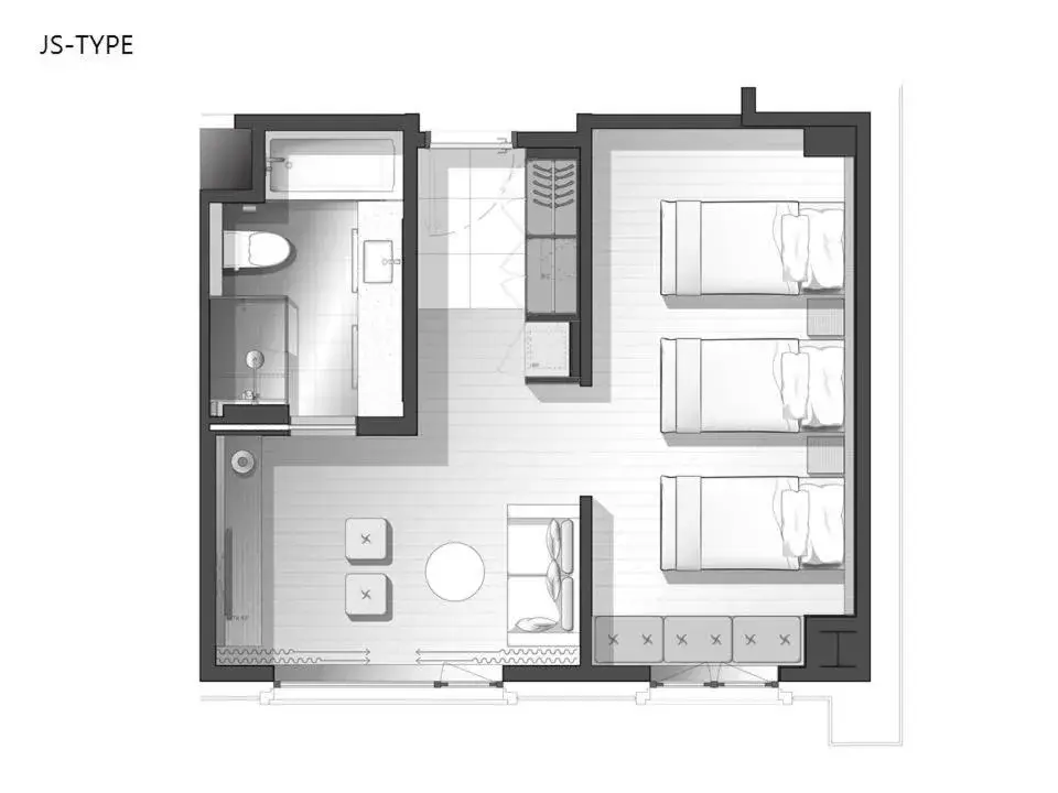 Triple Room in Amanti Hotel Seoul