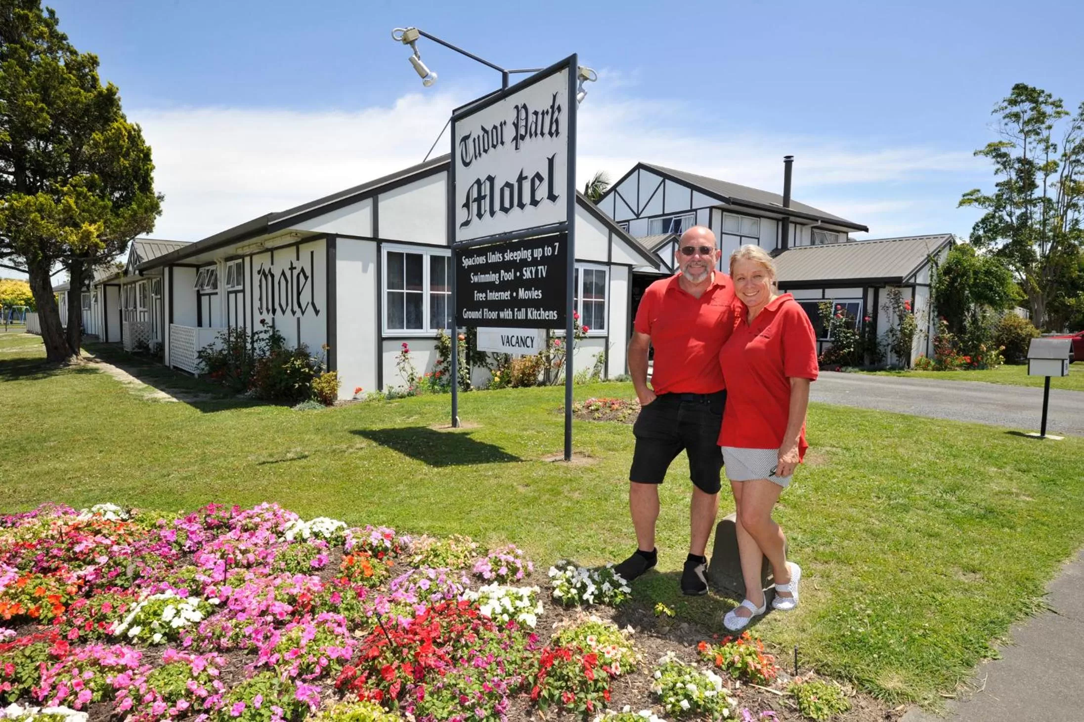 Staff in Tudor Park Motel Spacious with kitchens 1 minute walk to restaurant and shopping centre and Gisborne Hospital