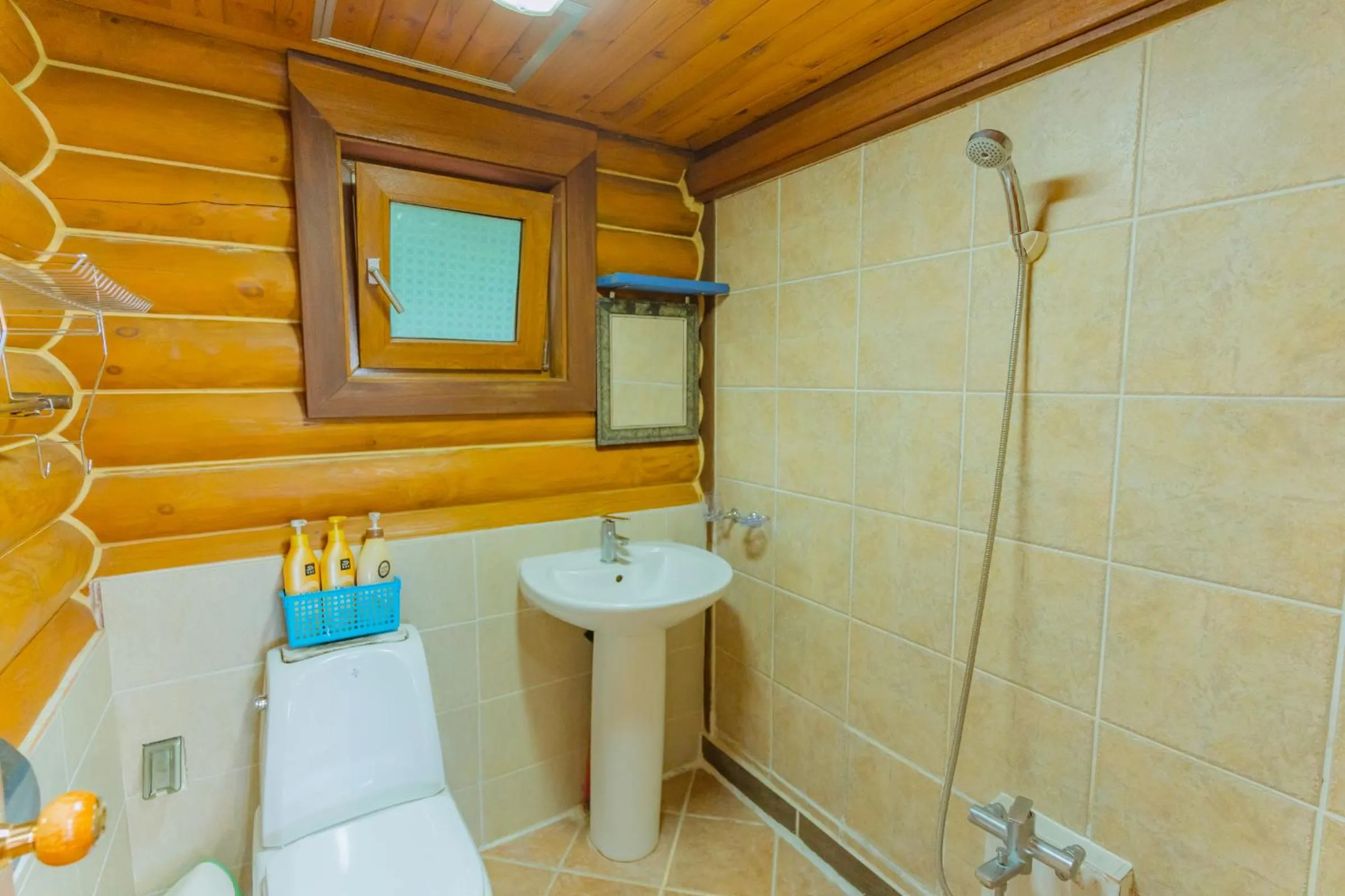 Shower in Jungmun Log Pension & Resort