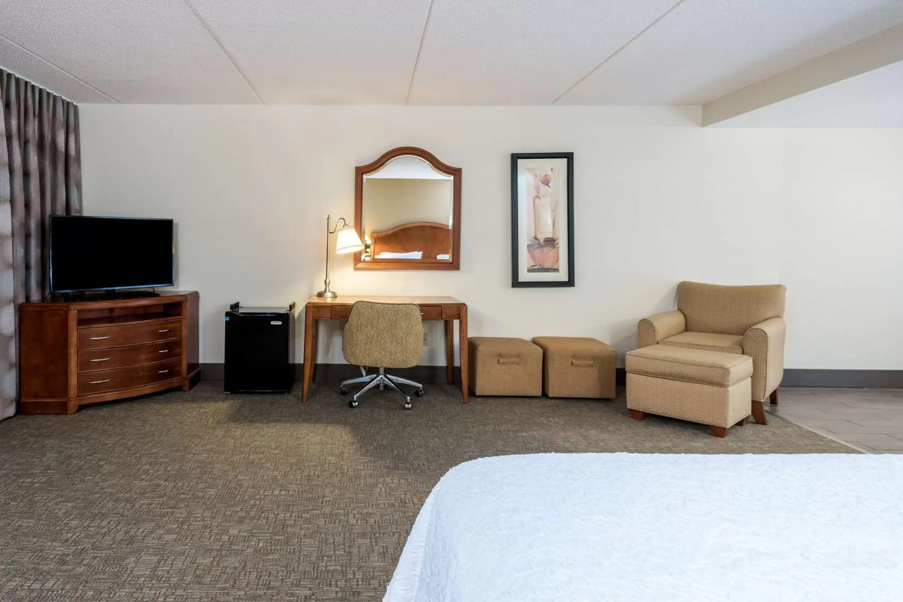 Bedroom, TV/Entertainment Center in Hampton Inn Roanoke/Hollins - I-81