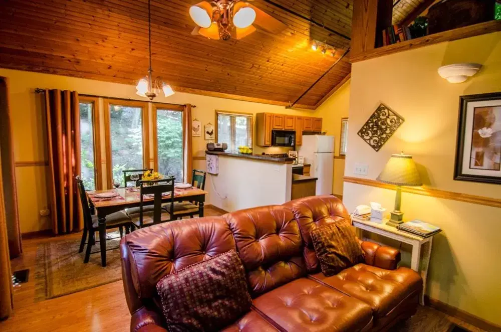 Living room, Seating Area in Asheville Cabins of Willow Winds
