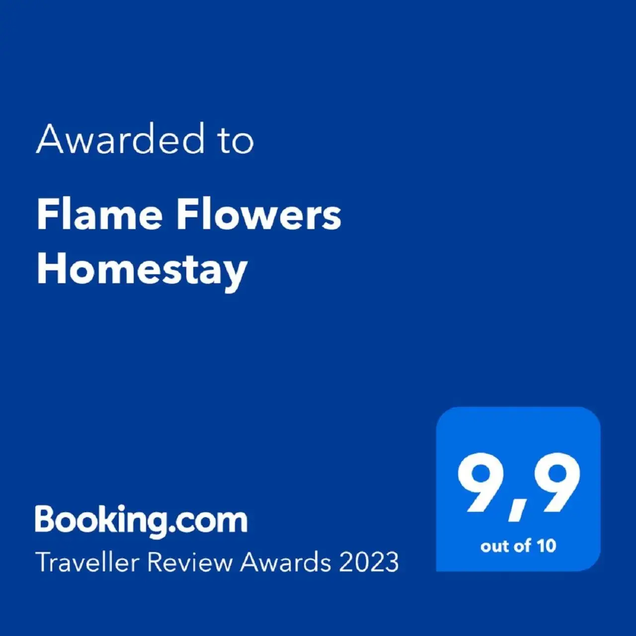 Certificate/Award, Logo/Certificate/Sign/Award in Flame Flowers Homestay