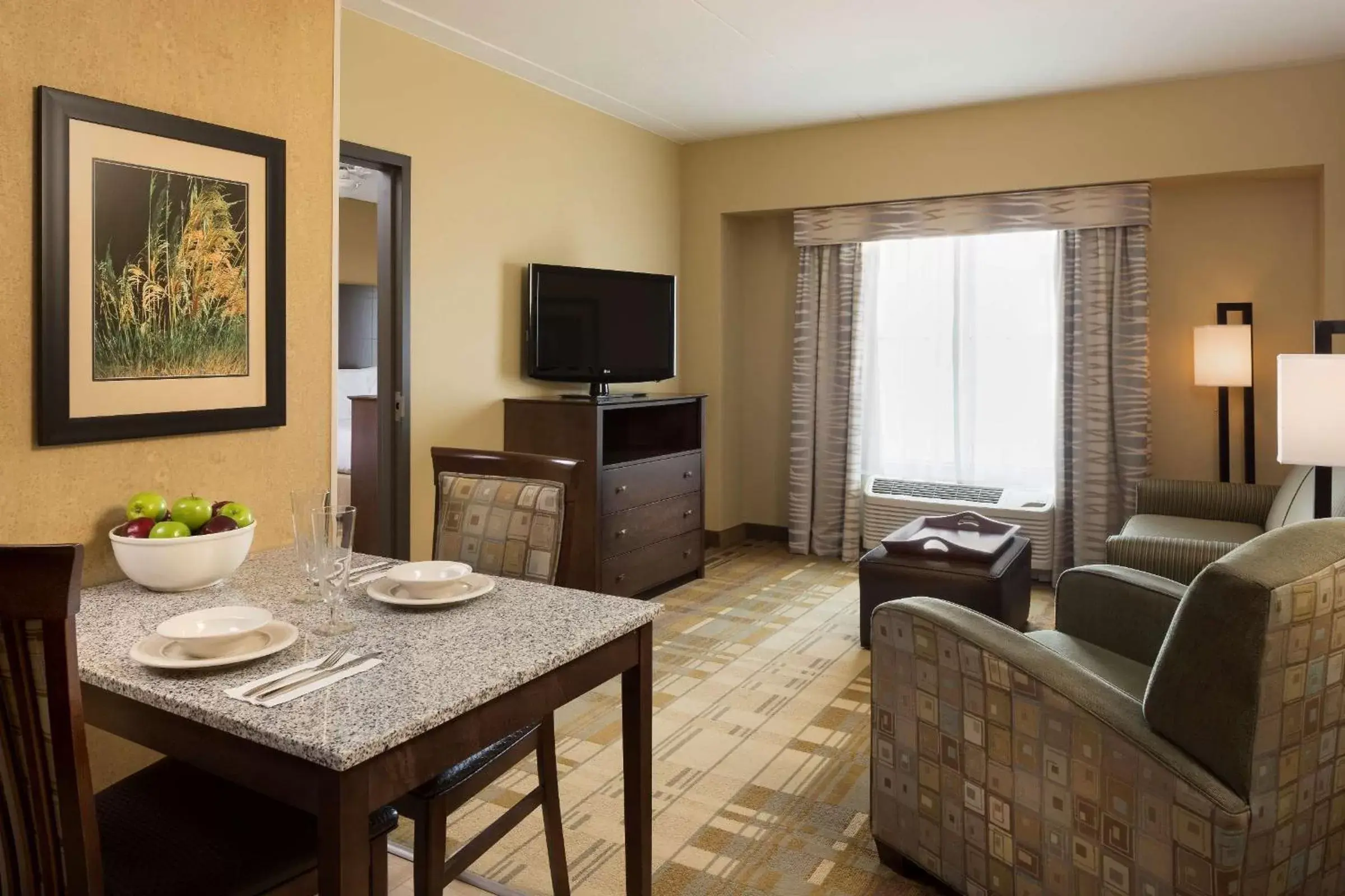 Living room, Seating Area in Homewood Suites by Hilton Coralville - Iowa River Landing