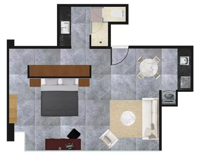 Text overlay, Floor Plan in Suites BQ