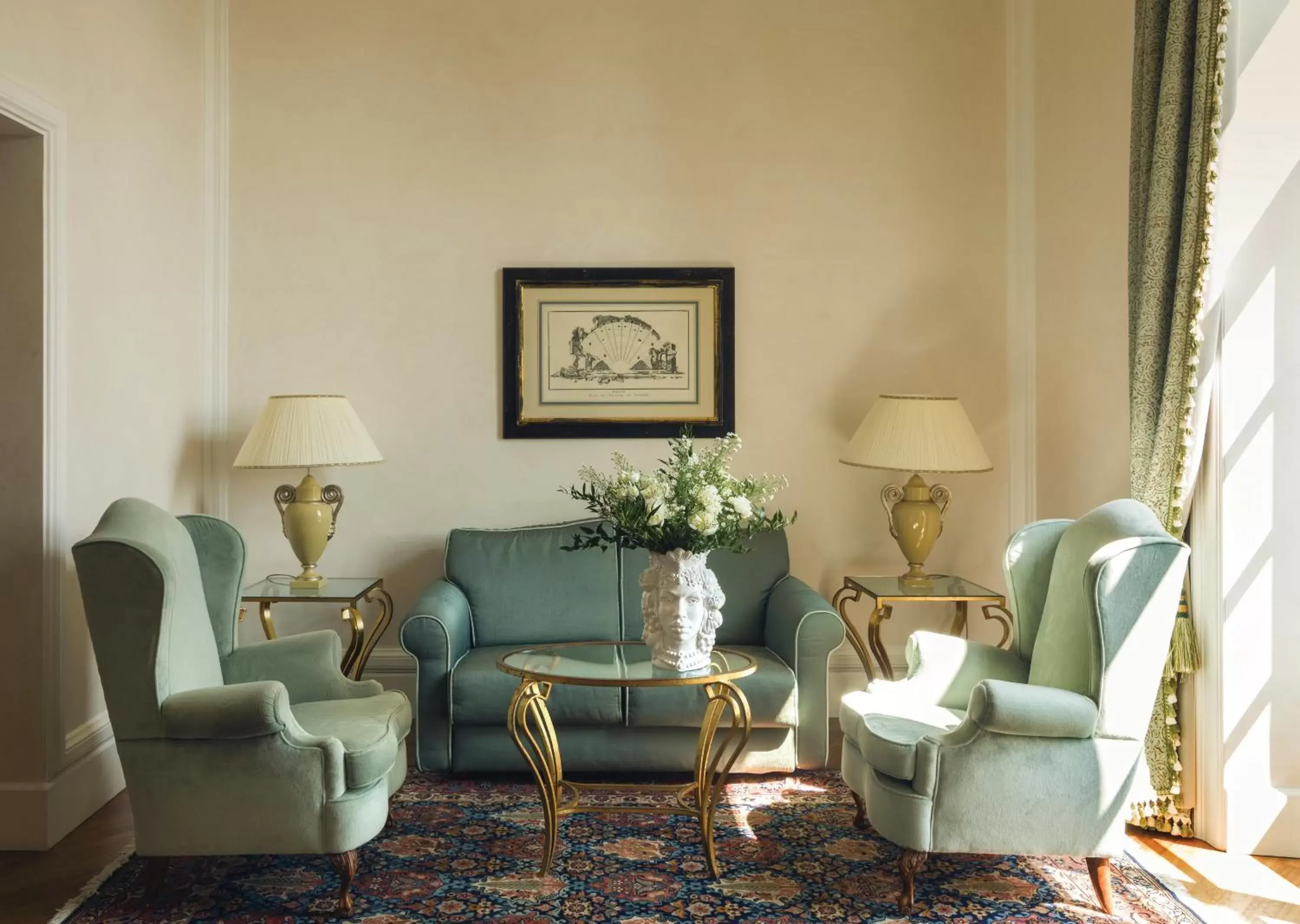 Living room, Seating Area in Grand Hotel Timeo, A Belmond Hotel, Taormina