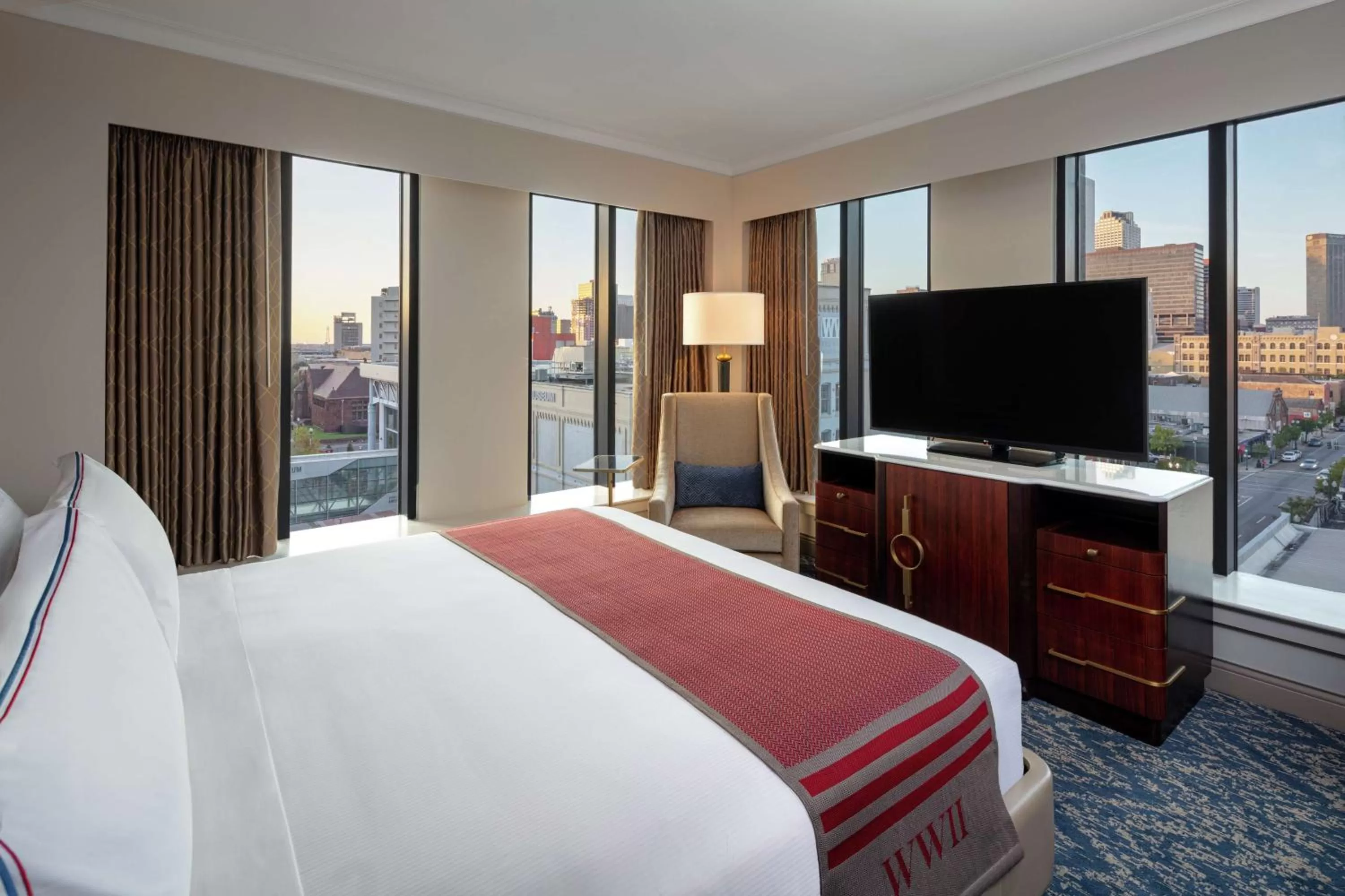 Bedroom, Bed in The Higgins Hotel New Orleans, Curio Collection by Hilton