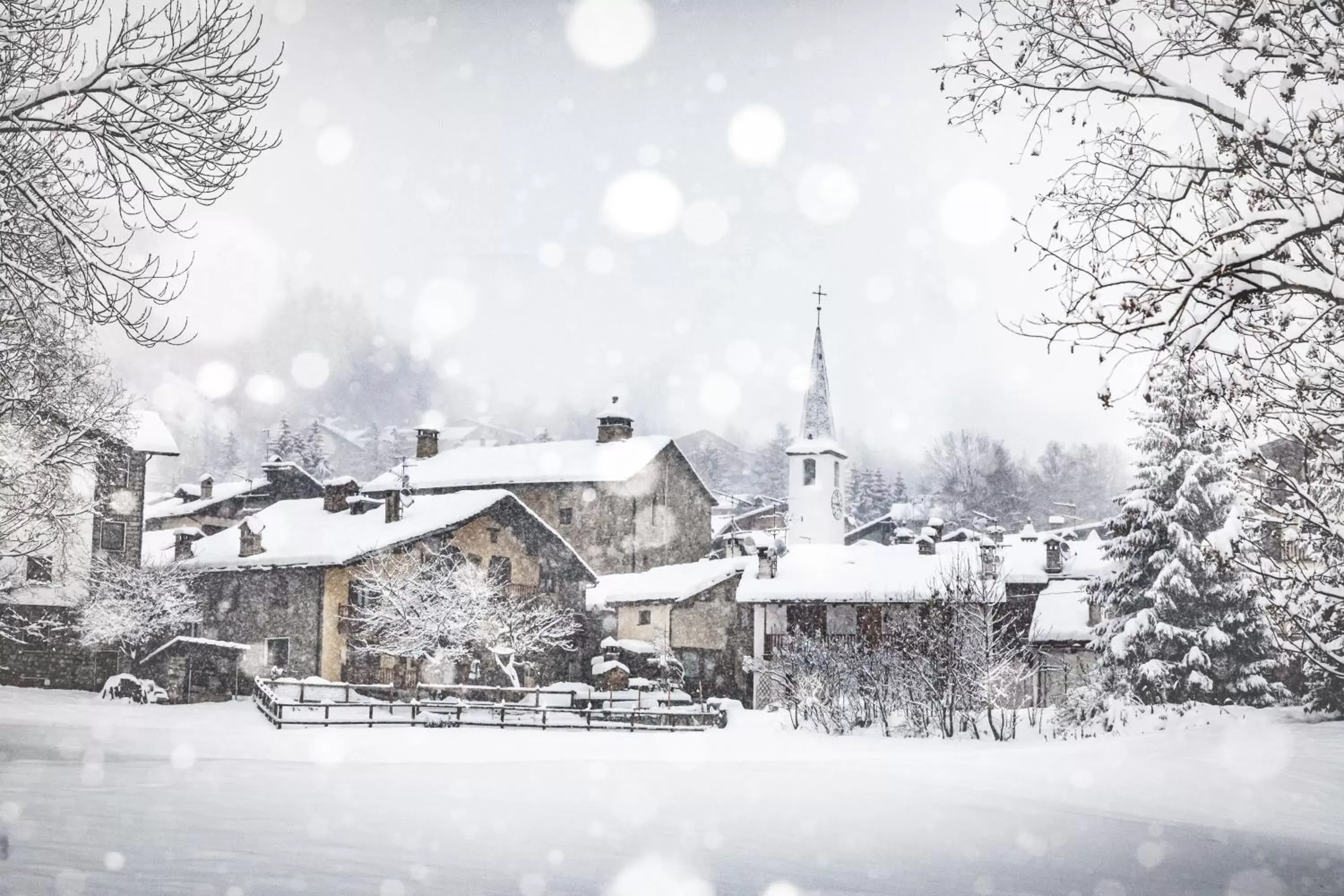 View (from property/room), Winter in Auberge de La Maison