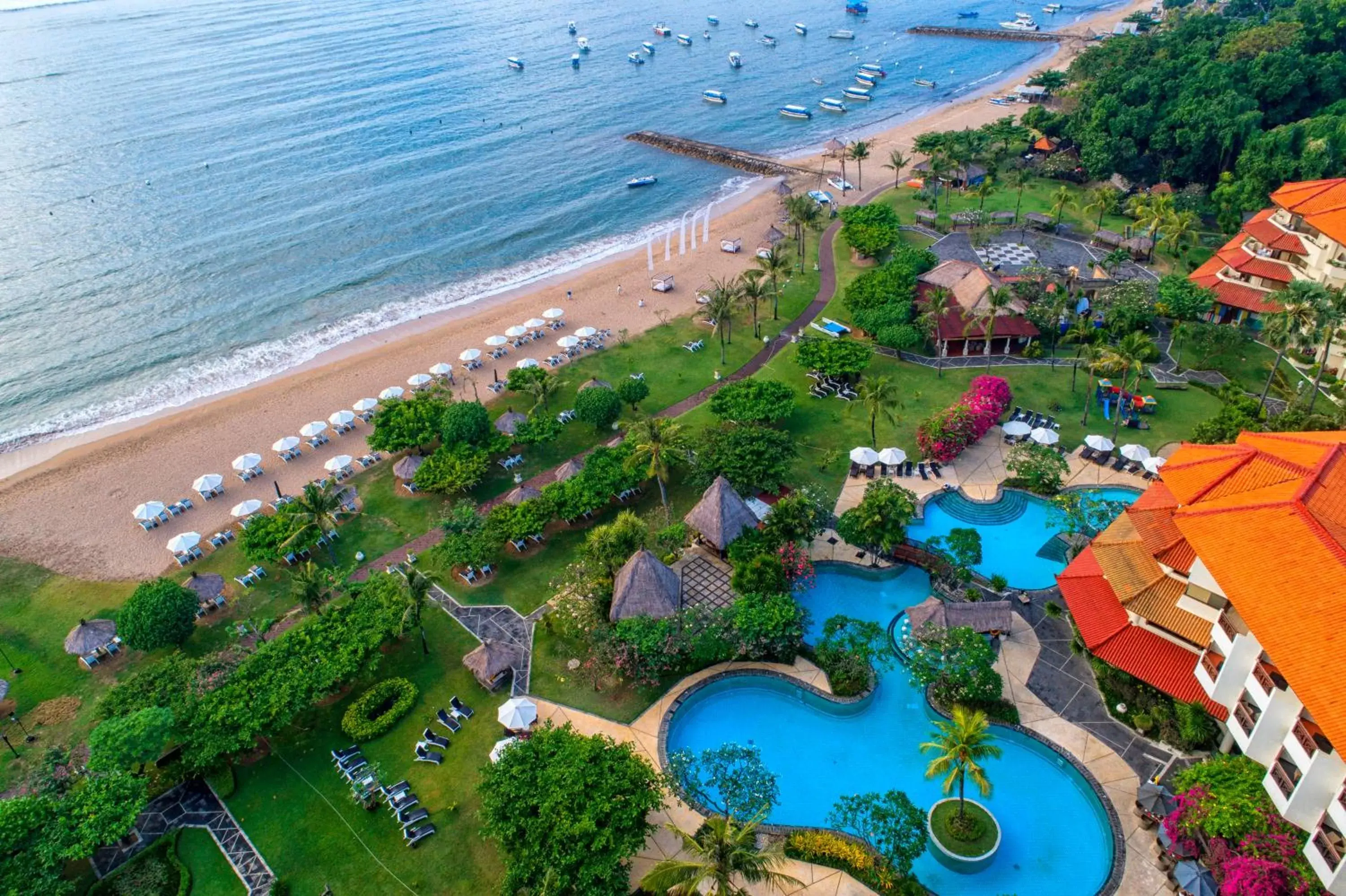 Beach, Bird's-eye View in Grand Mirage Resort & Thalasso Bali