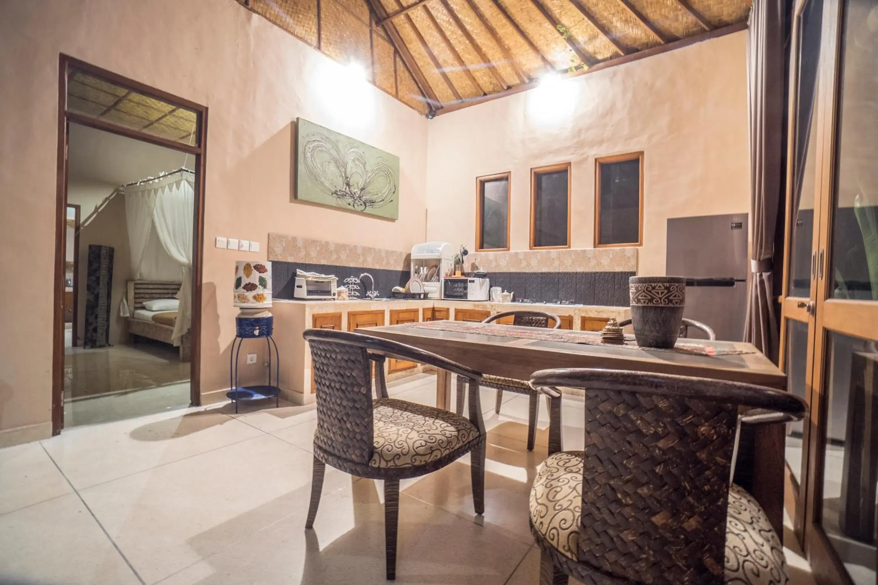 Dining area in Gajah Biru Bungalows