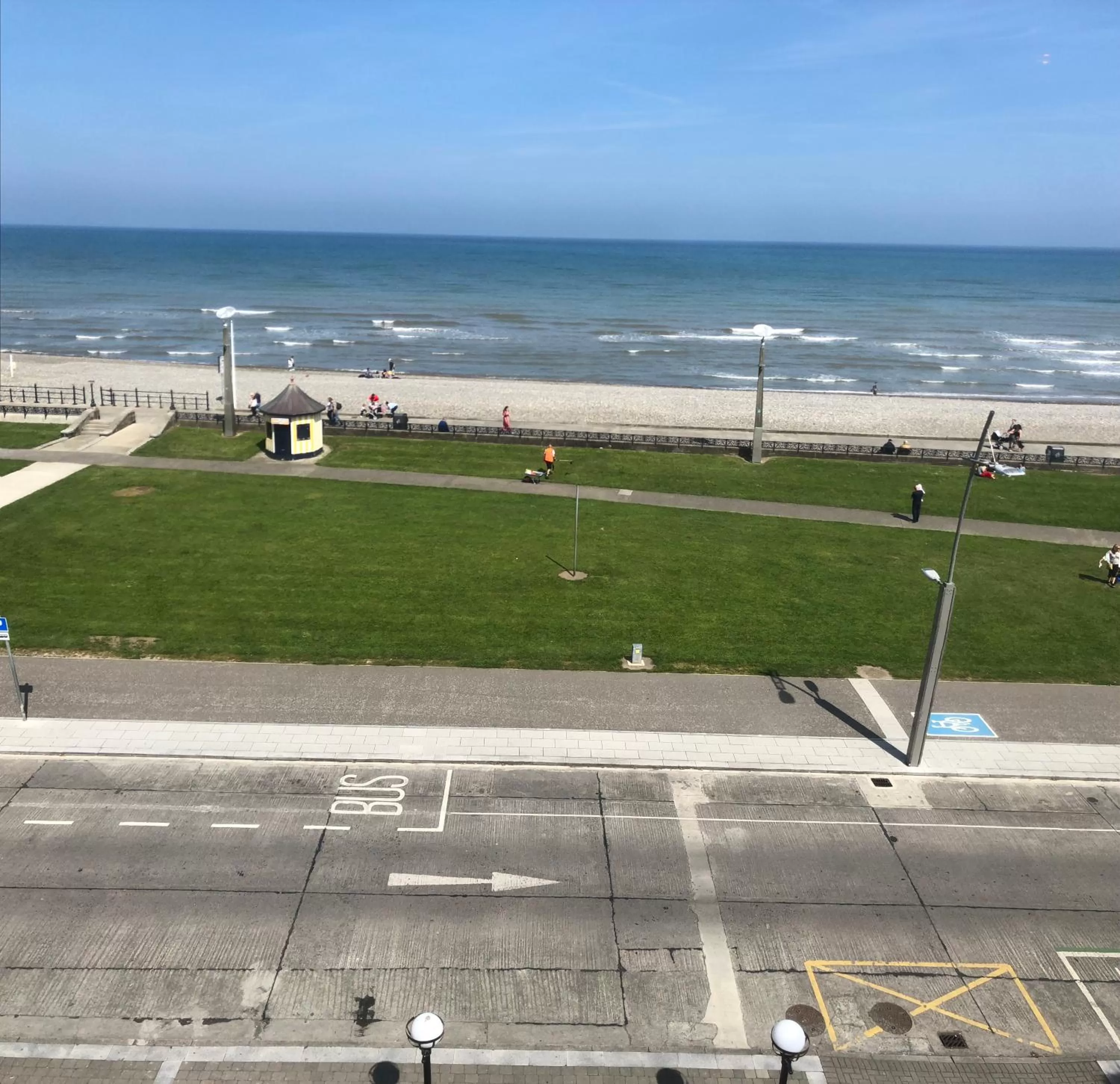 Beach in The Strand Hotel, the former residence of Oscar Wilde