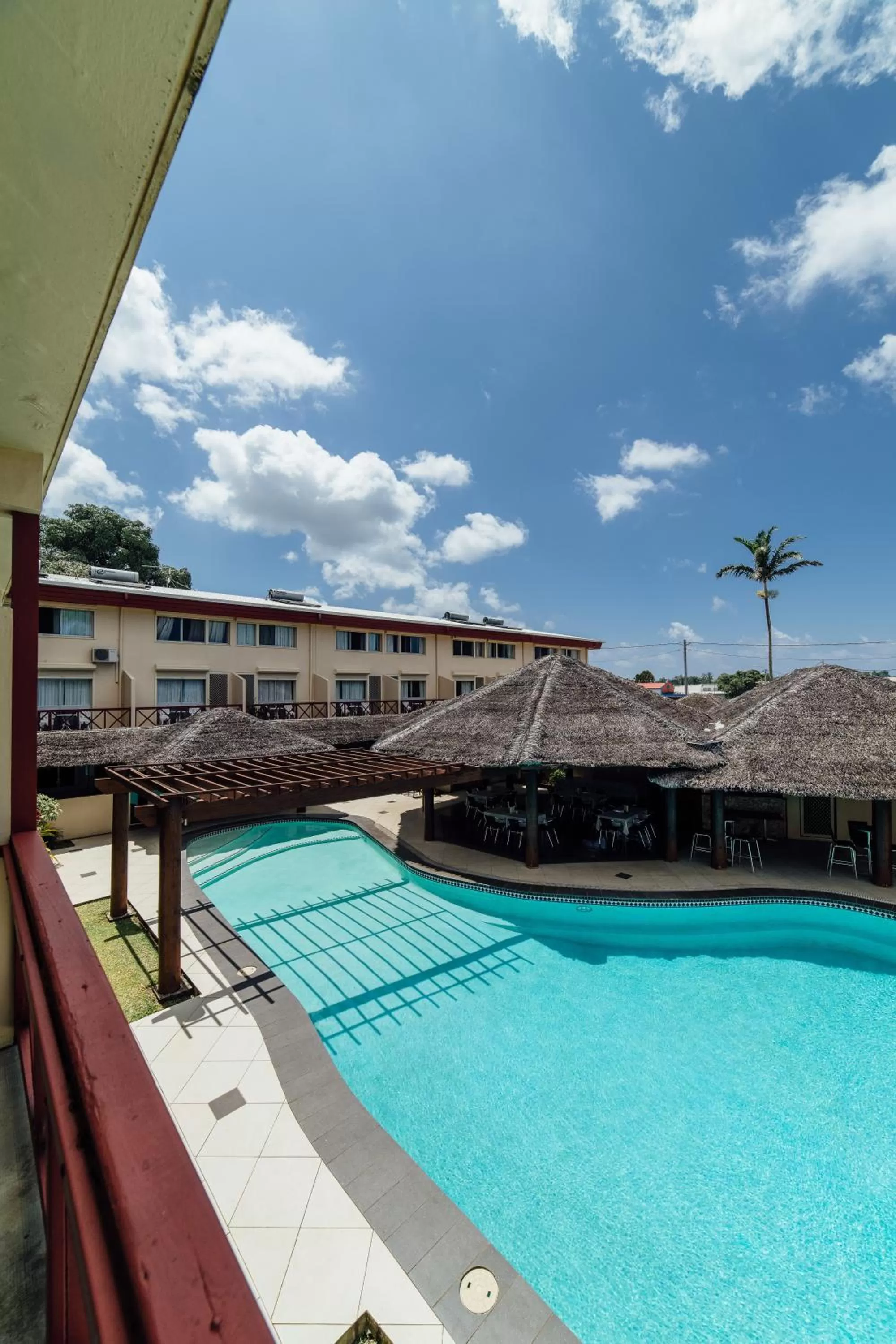 Pool view in Kaiviti Motel