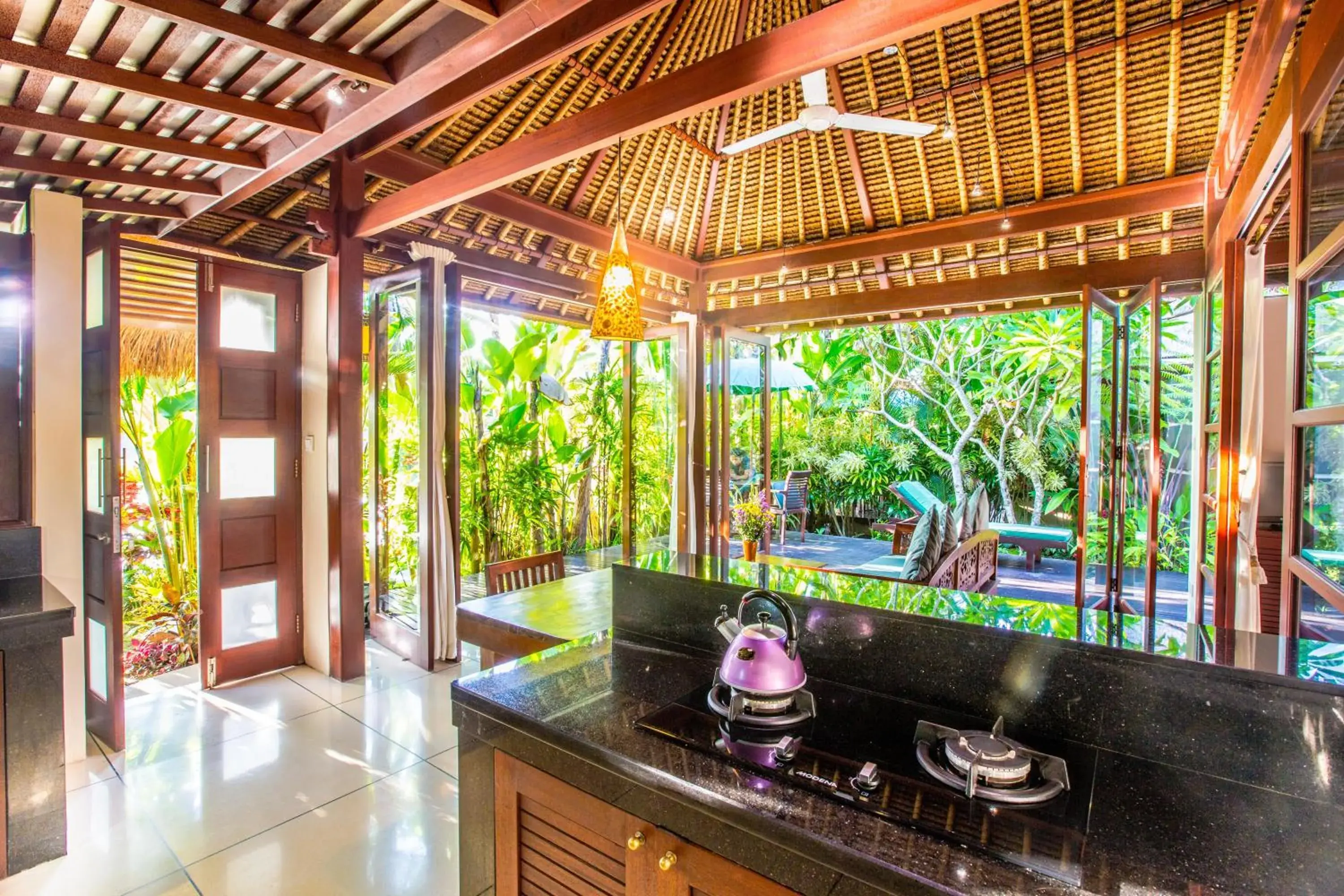 Balcony/Terrace, Kitchen/Kitchenette in Bali Harmony Villa