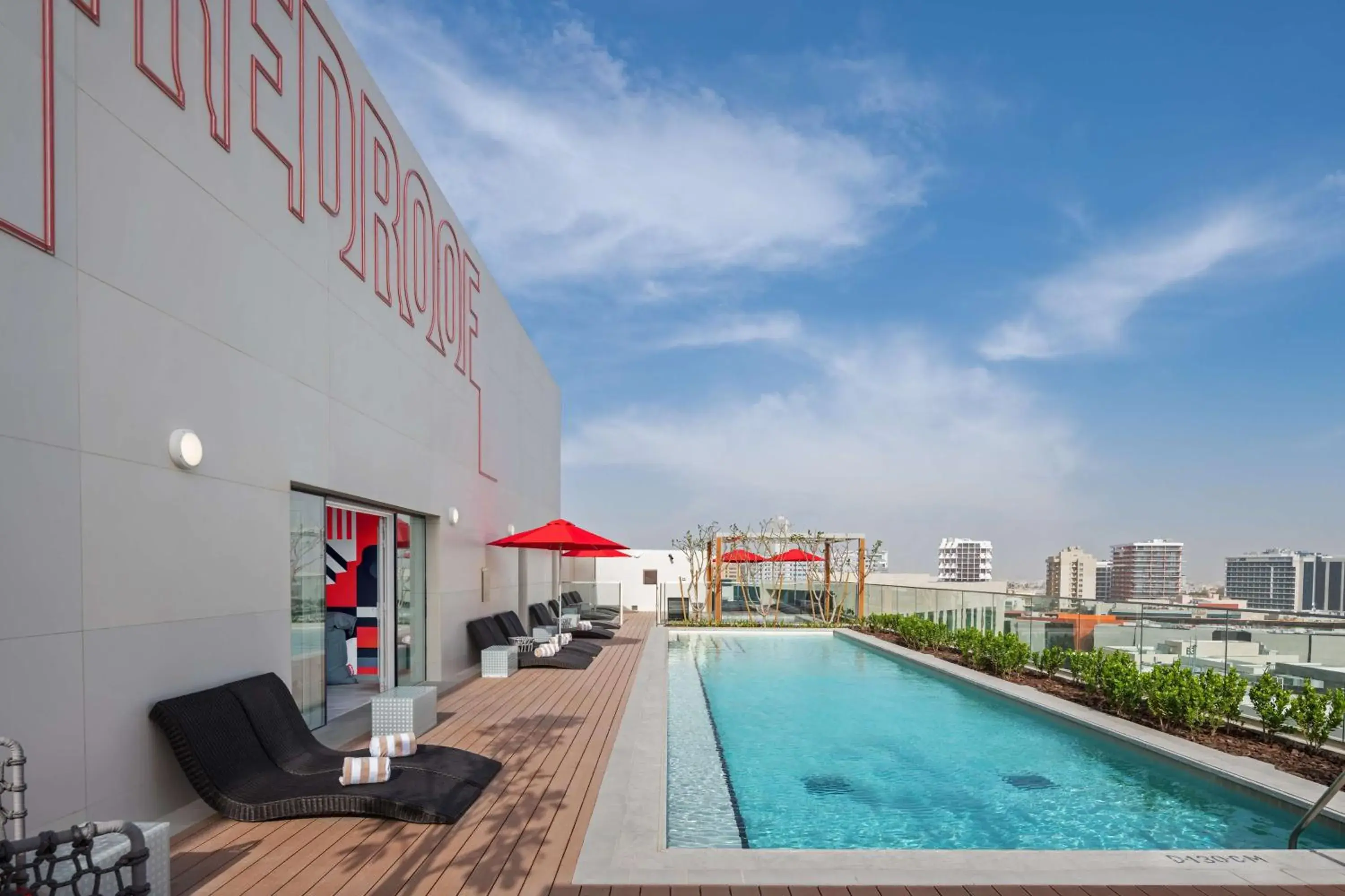 Pool view, Swimming Pool in Radisson RED Dubai Silicon Oasis