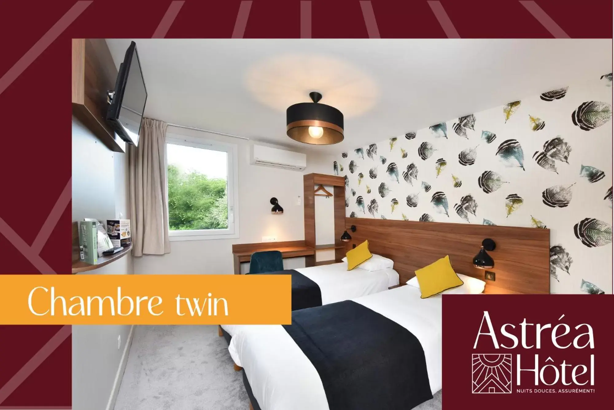 Twin Room in Contact Hôtel Astréa Nevers Nord et son restaurant la Nouvelle Table Twin Room in Contact Hôtel Astréa Nevers Nord et son restaurant la Nouvelle Table