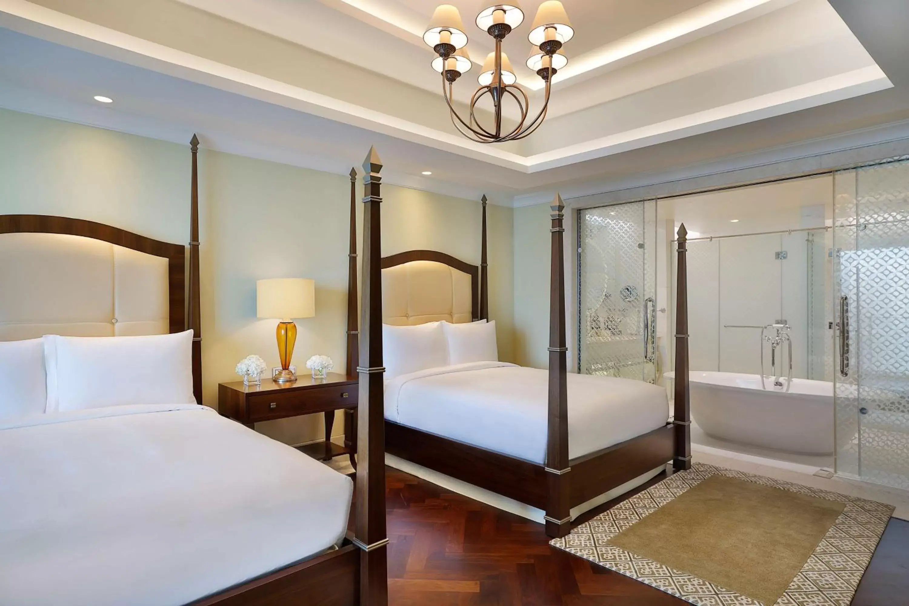 Bathroom, Bed in Waldorf Astoria Dubai Palm Jumeirah