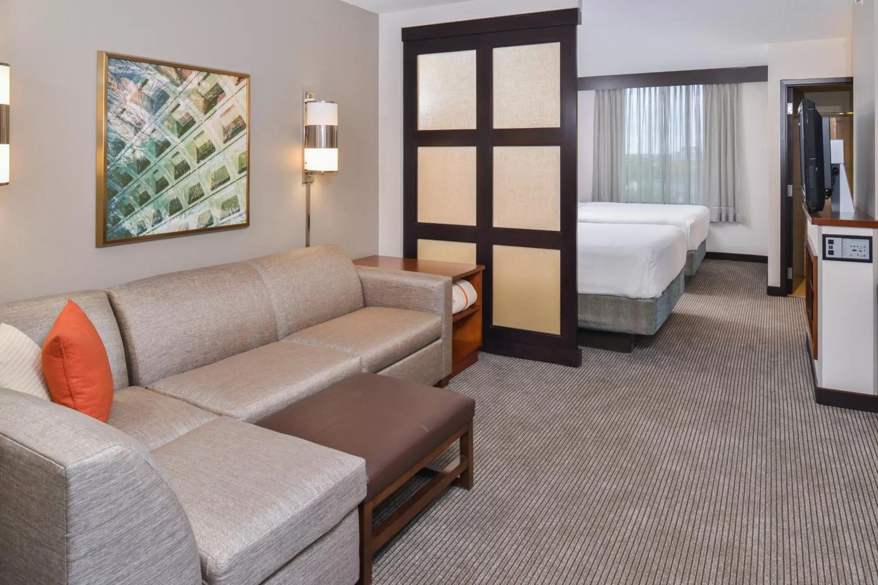 Queen Room with Two Queen Beds and Sofa Bed - High Floor in Hyatt Place Herndon Dulles Airport - East