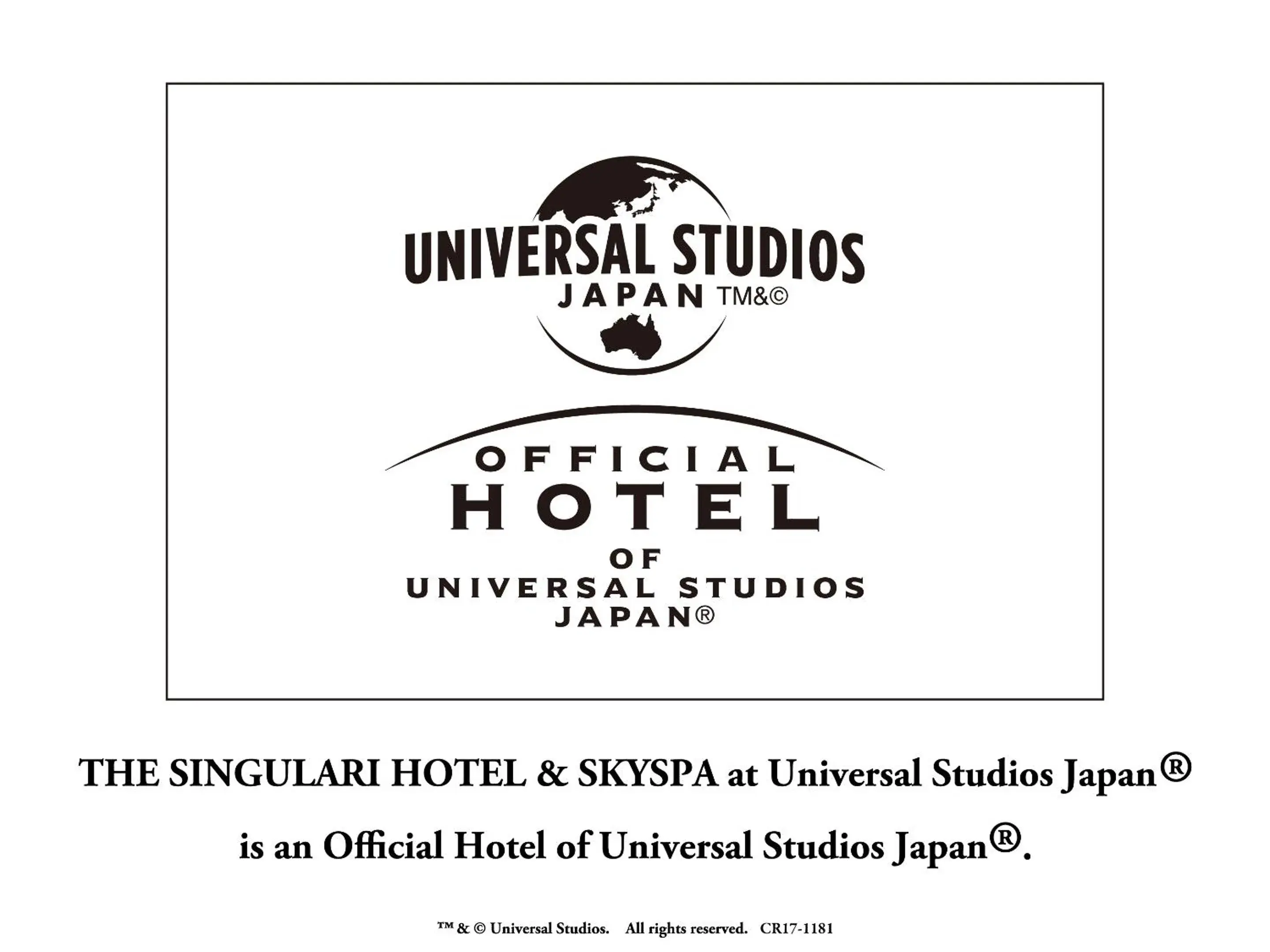 Logo/Certificate/Sign in The Singulari Hotel & Skyspa at Universal Studios Japan