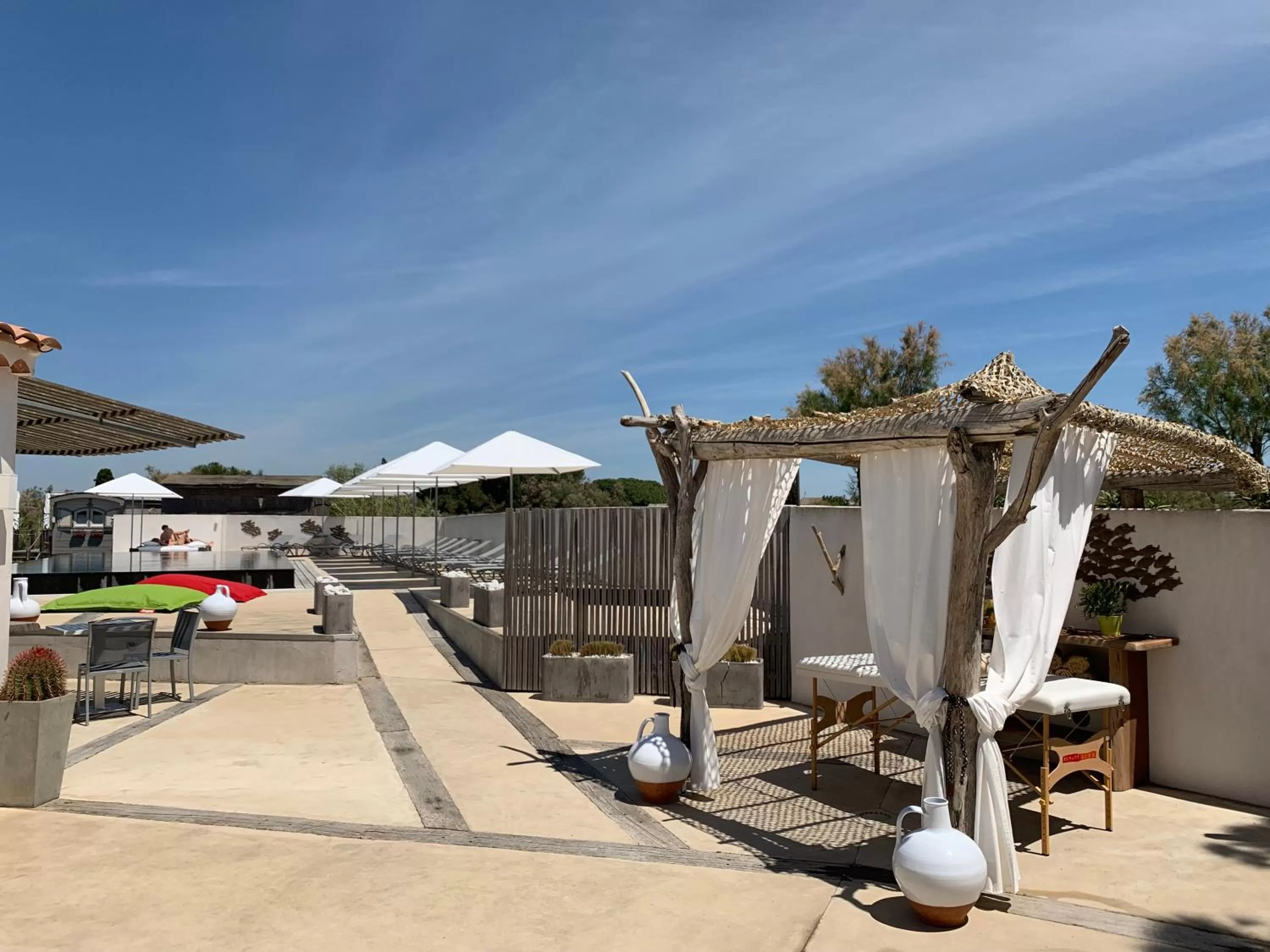 Patio in Lodge Sainte Helene Adult only