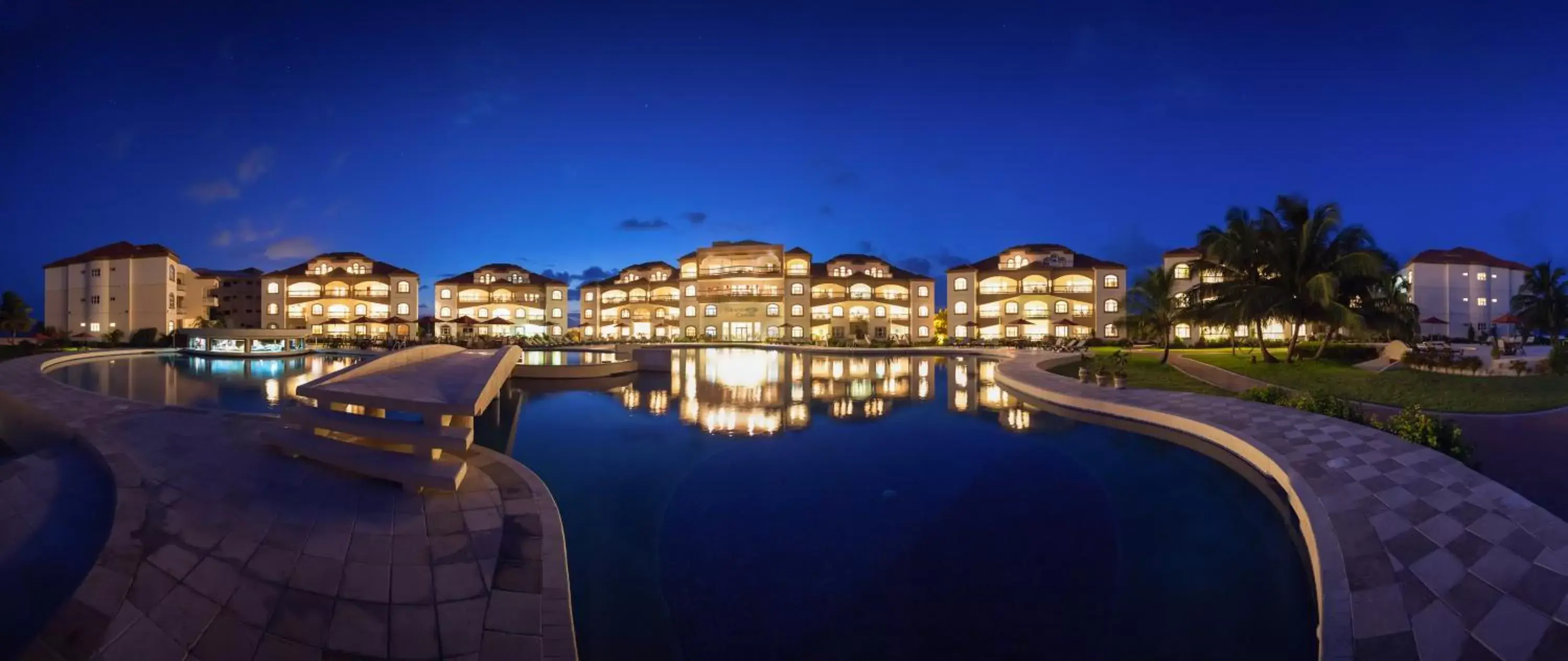 Night, Swimming Pool in Grand Caribe Belize