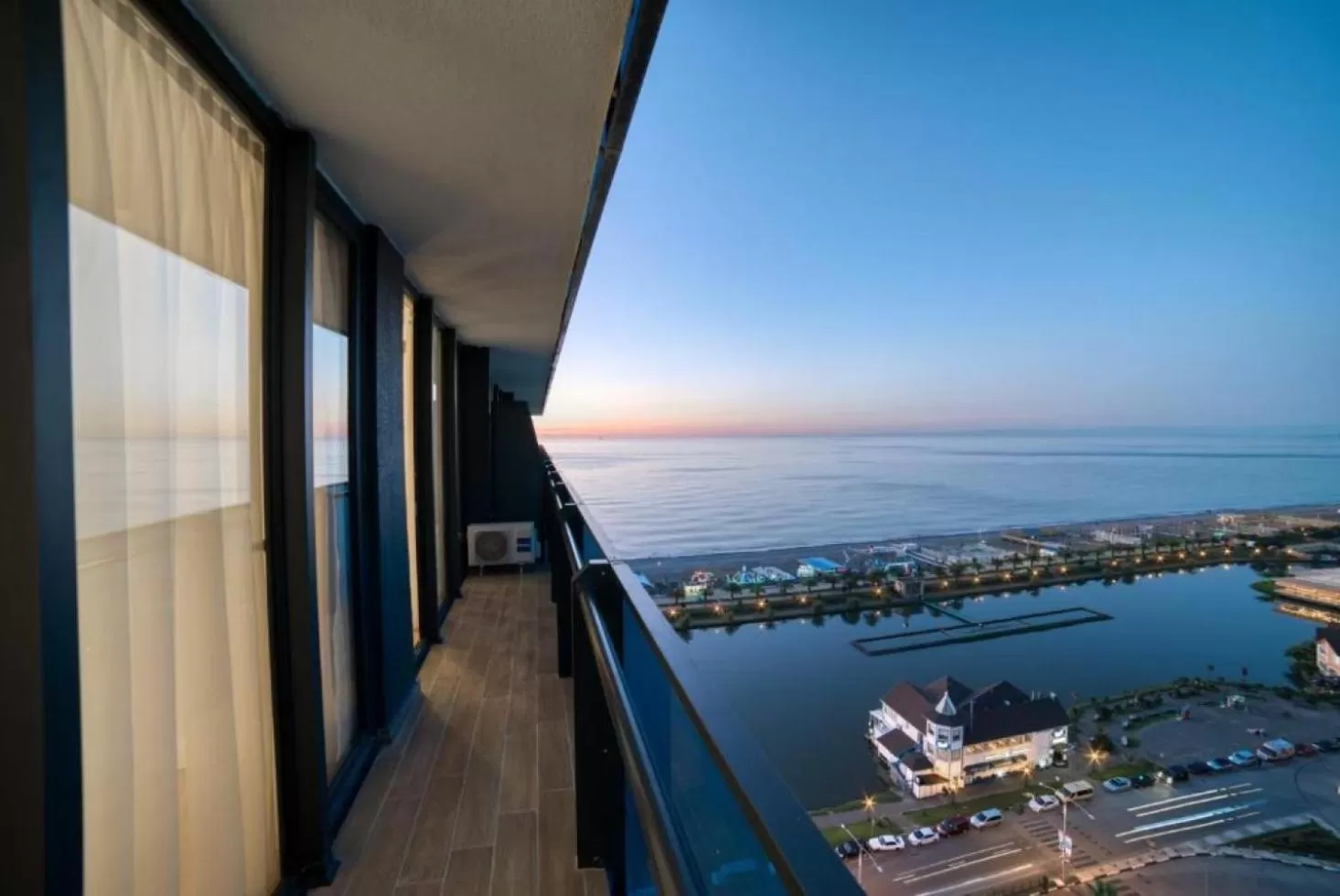 Balcony/Terrace in Luxury Sea View Aparthotel In Orbi City Batumi