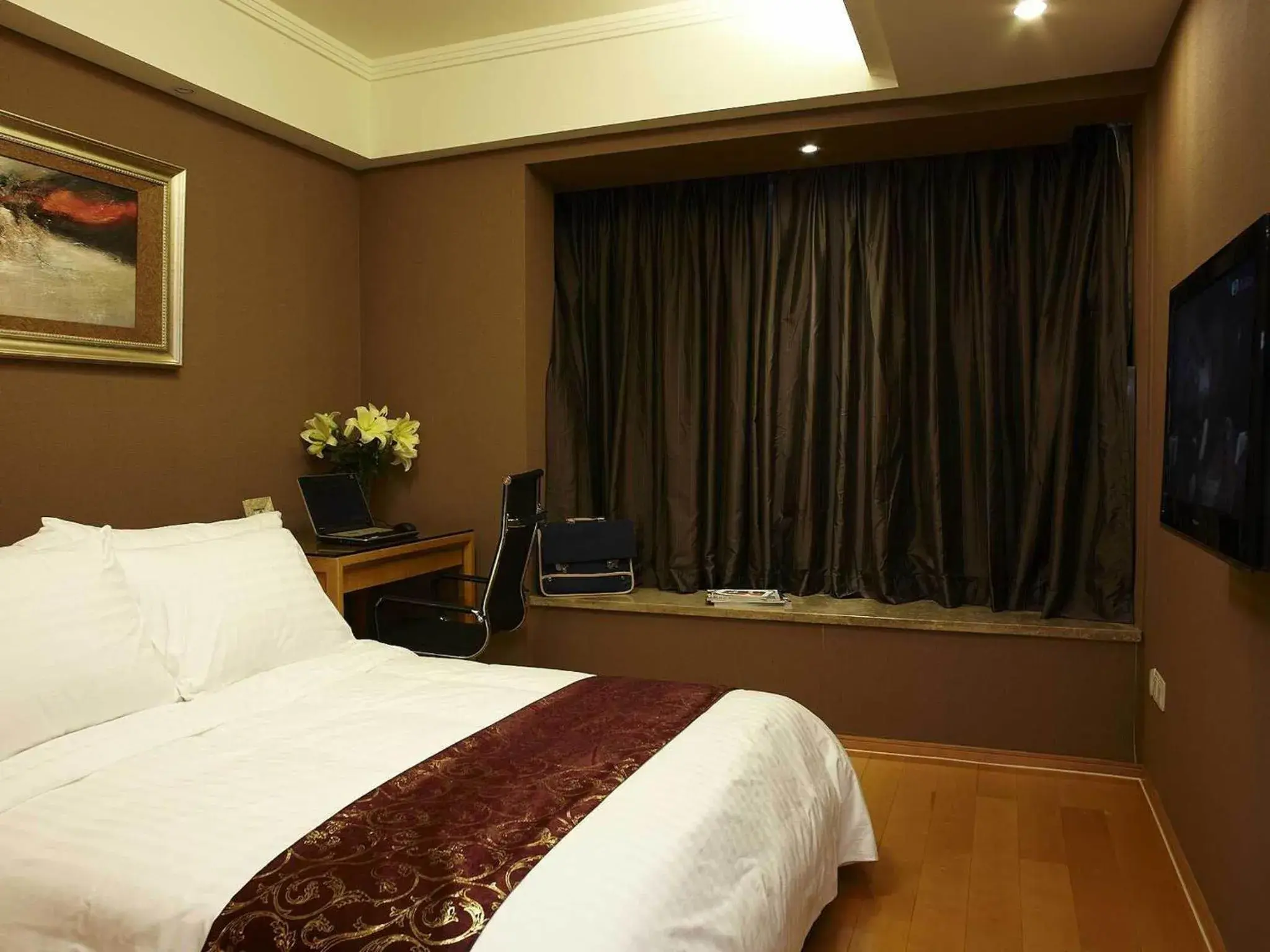 Bed in Dan Executive Hotel Apartment Zhujiang New Town