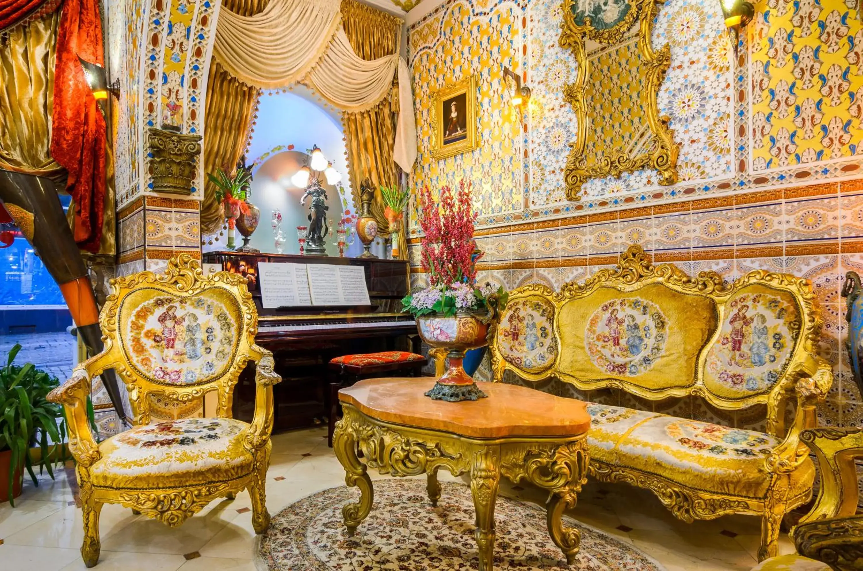 Decorative detail, Seating Area in Hotel Mozart