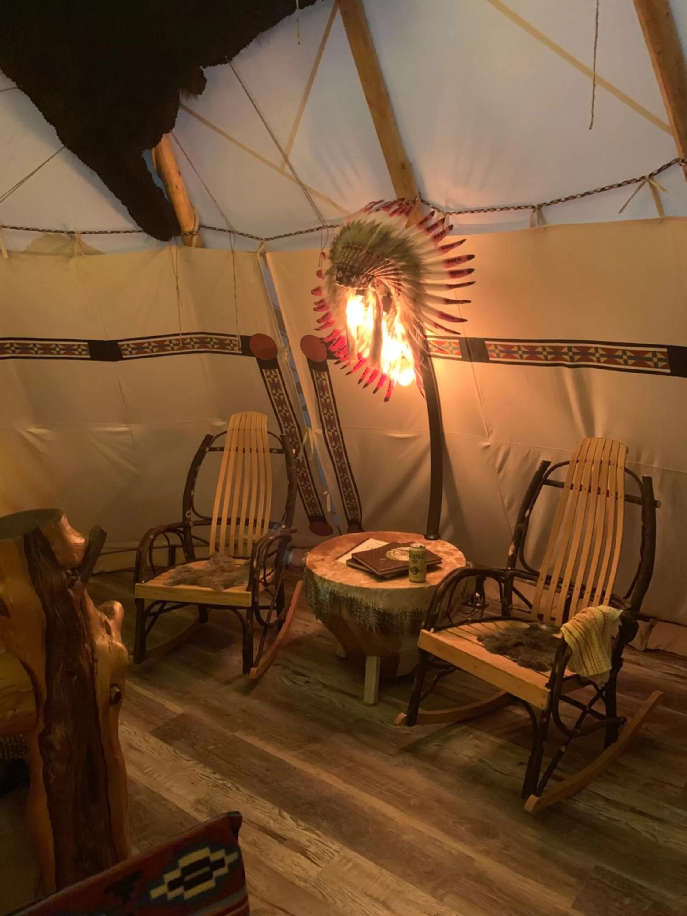 Seating Area in Fox Pass Cabins